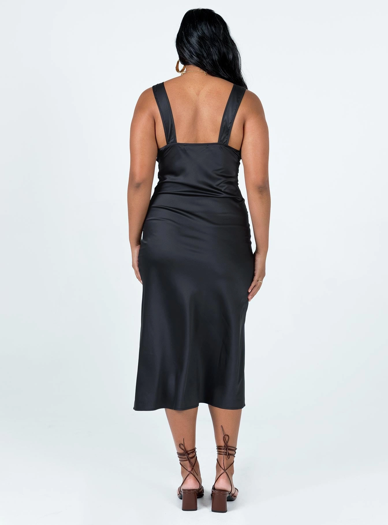 Bel Air Midi Dress Black Korean Mood Sleek Flex