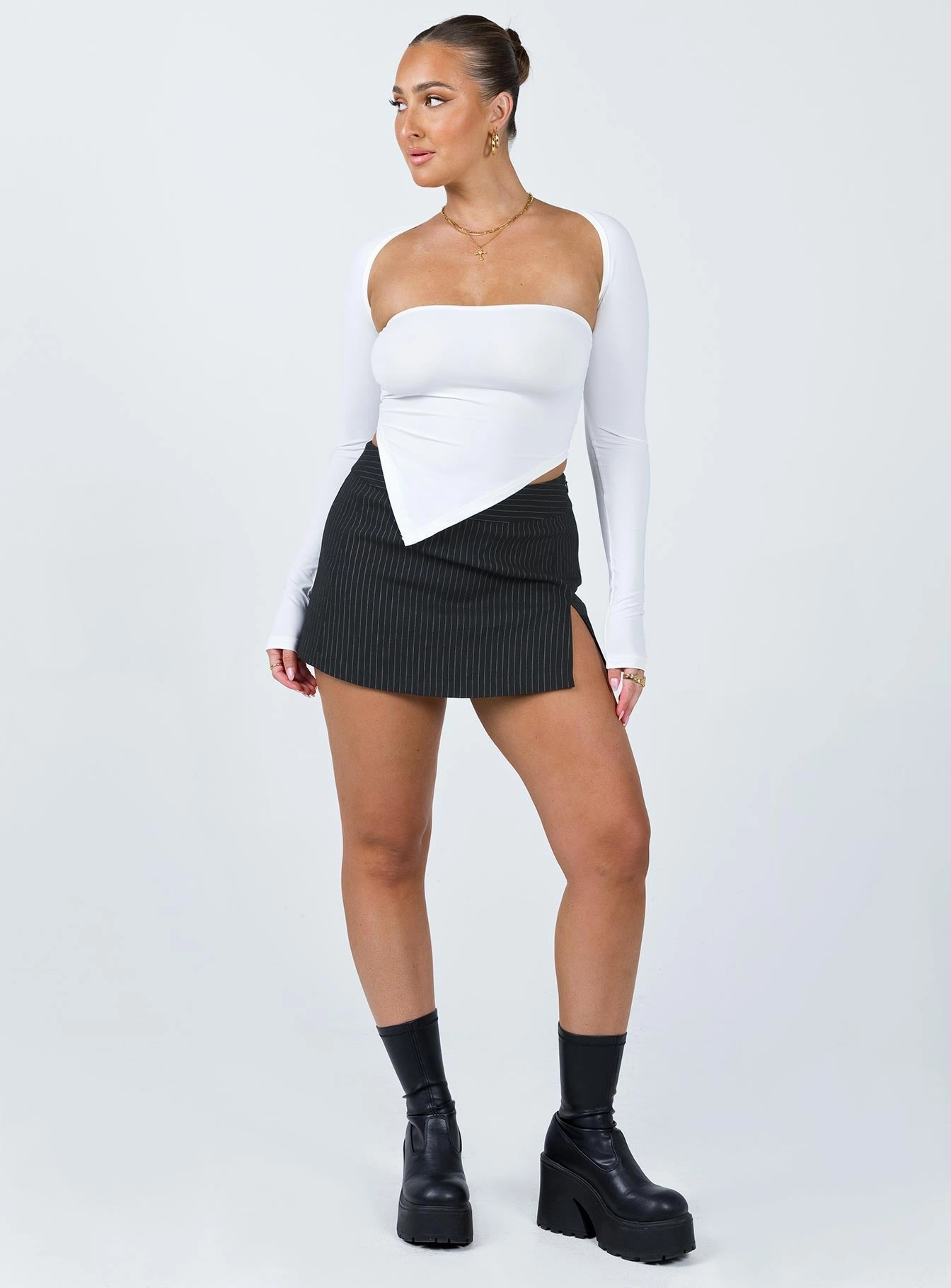 Bella Mini Skirt Pinstripe Comfort Innovation Bold Edge