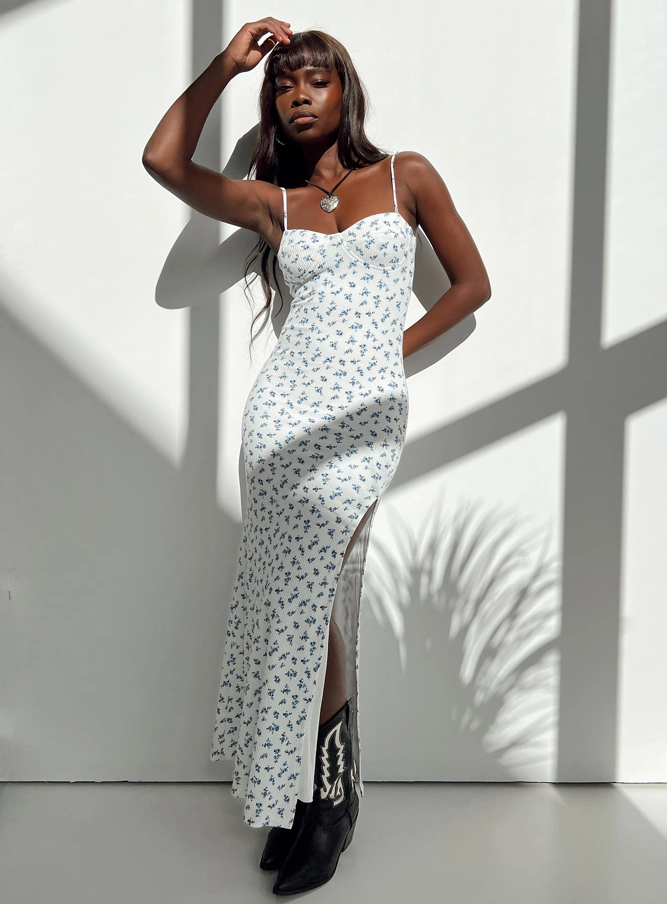 Belladonna Maxi Dress Blue Floral Bright Accent