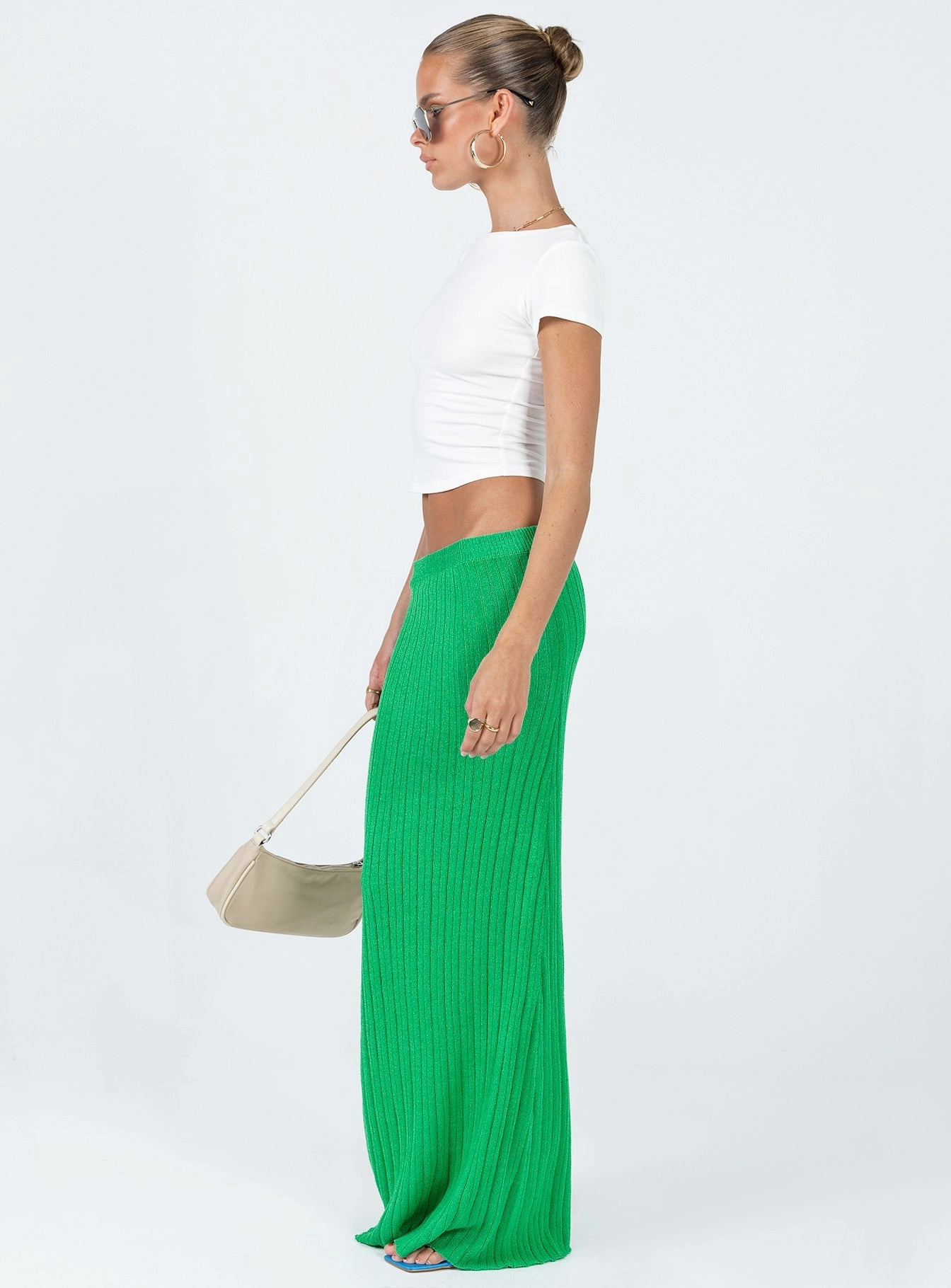 Style Innovation Gentle Vibe Belle Knit Maxi Skirt Apple Green