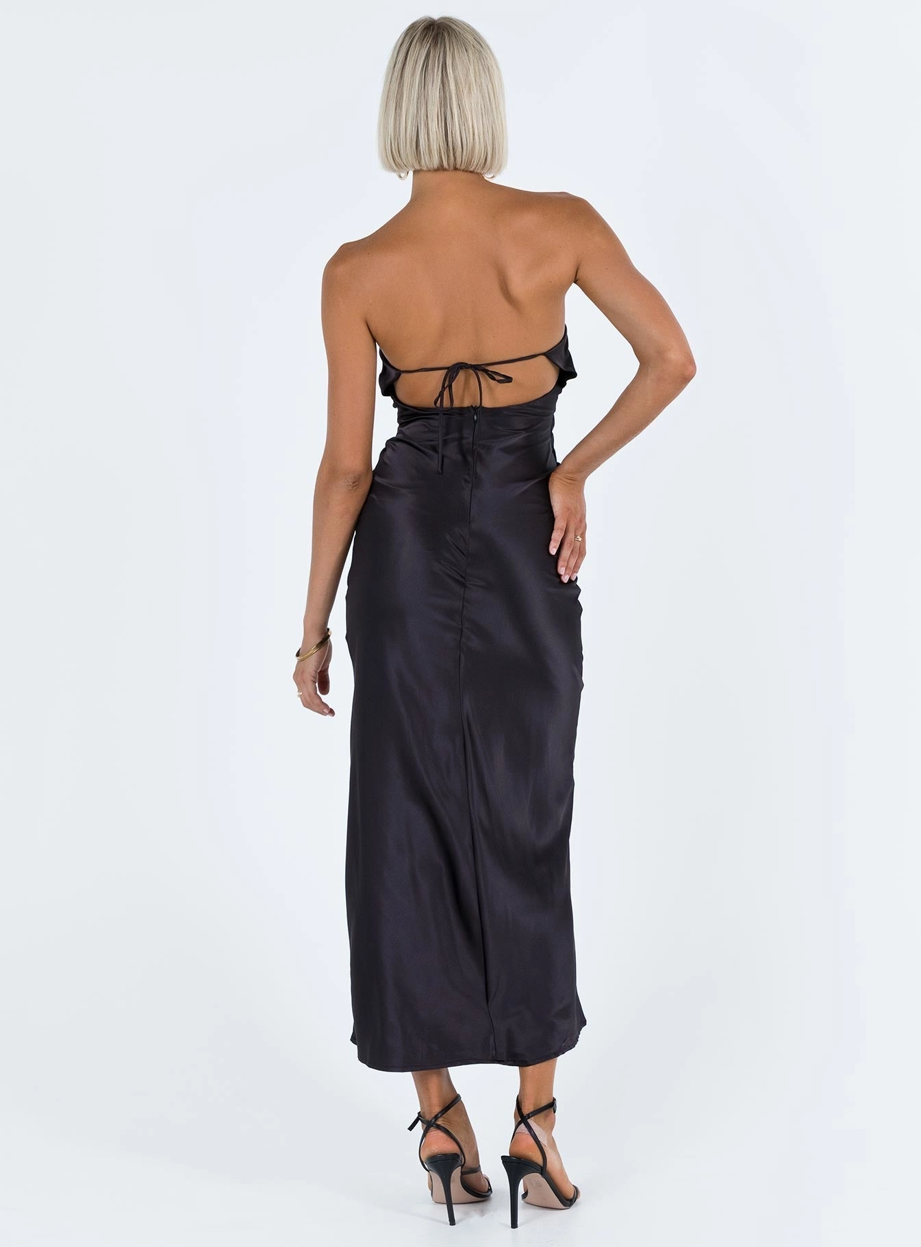 Smooth-Lining Smooth Surface Bellwood Strapless Maxi Dress Black
