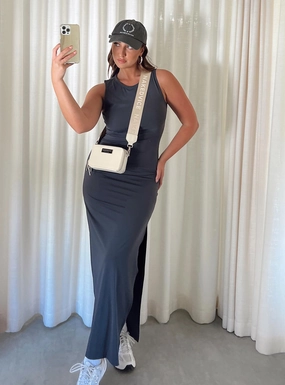 Slender Look animal-print Bena Maxi Dress Slate