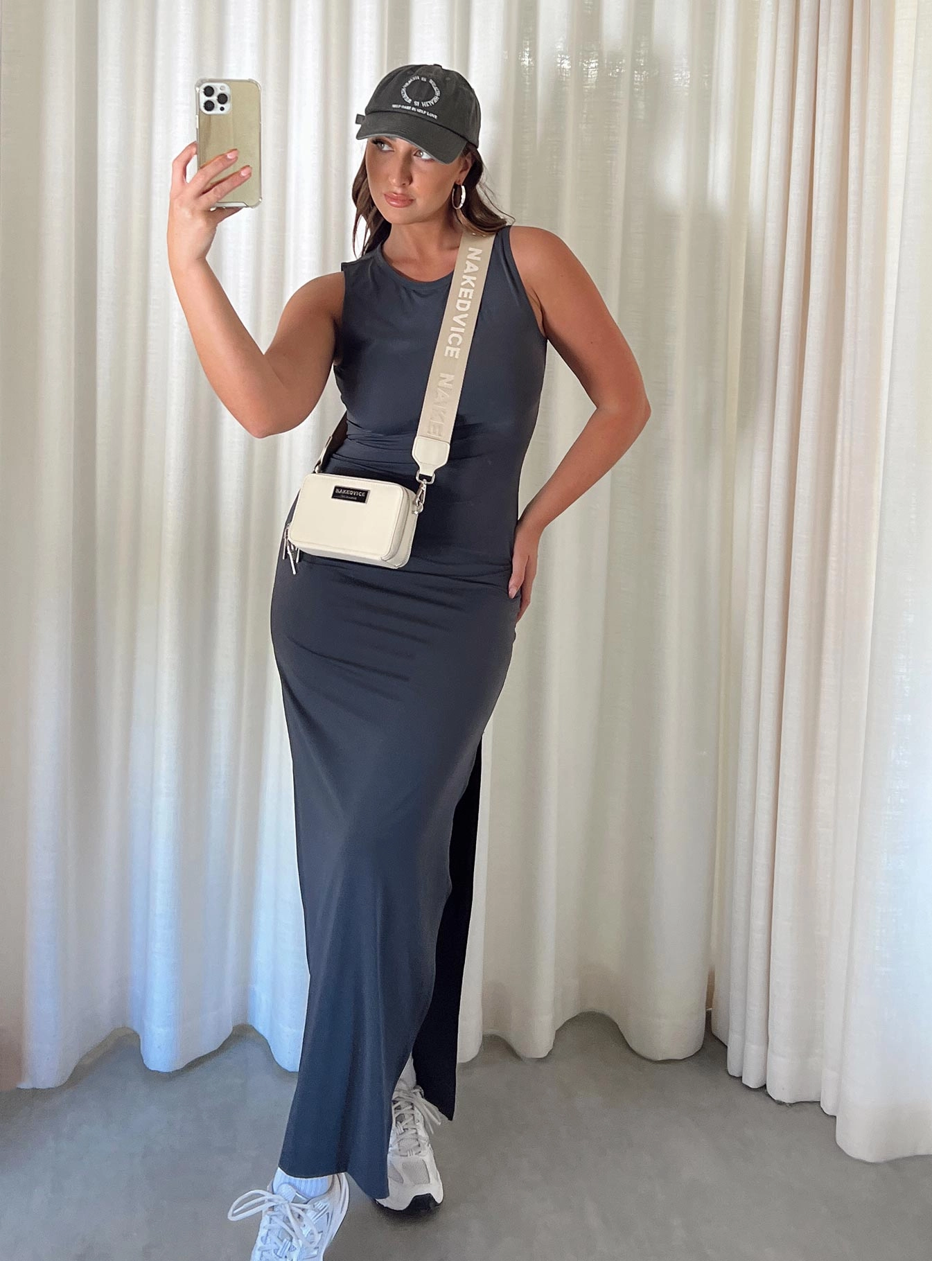 Slender Look animal-print Bena Maxi Dress Slate