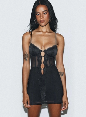 Benji Mini Dress Black Fresh Glow