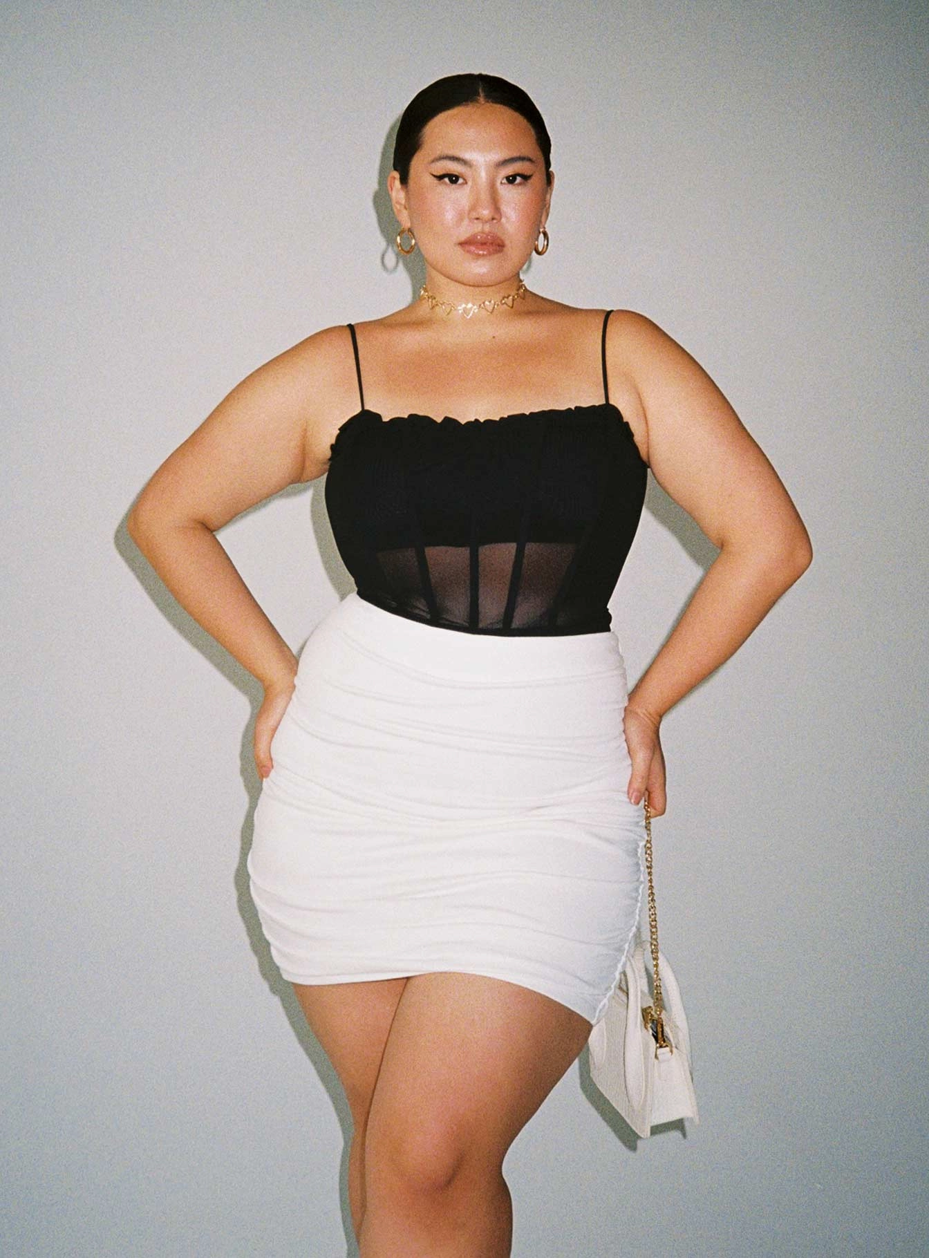 Water Resistant Benji Mini Skirt White Curve