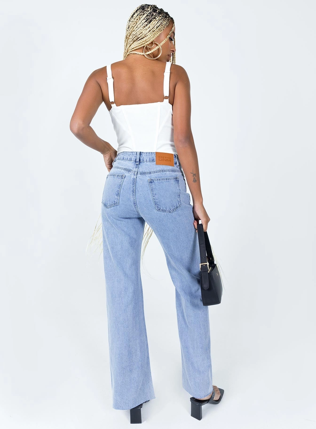 Crosshatch Stitching Bennette Jean Light Wash Denim