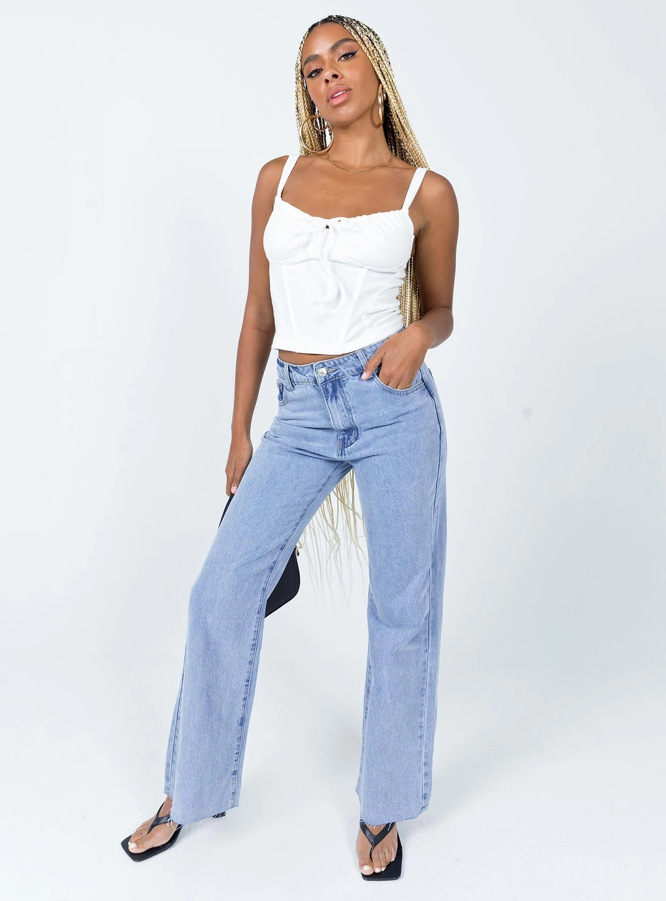 Work Ready Lightweight Textured Sunny Vibes Casual Bennette Jean Light Wash Denim