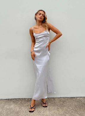 Beryl Maxi Dress Silver Calm Drape