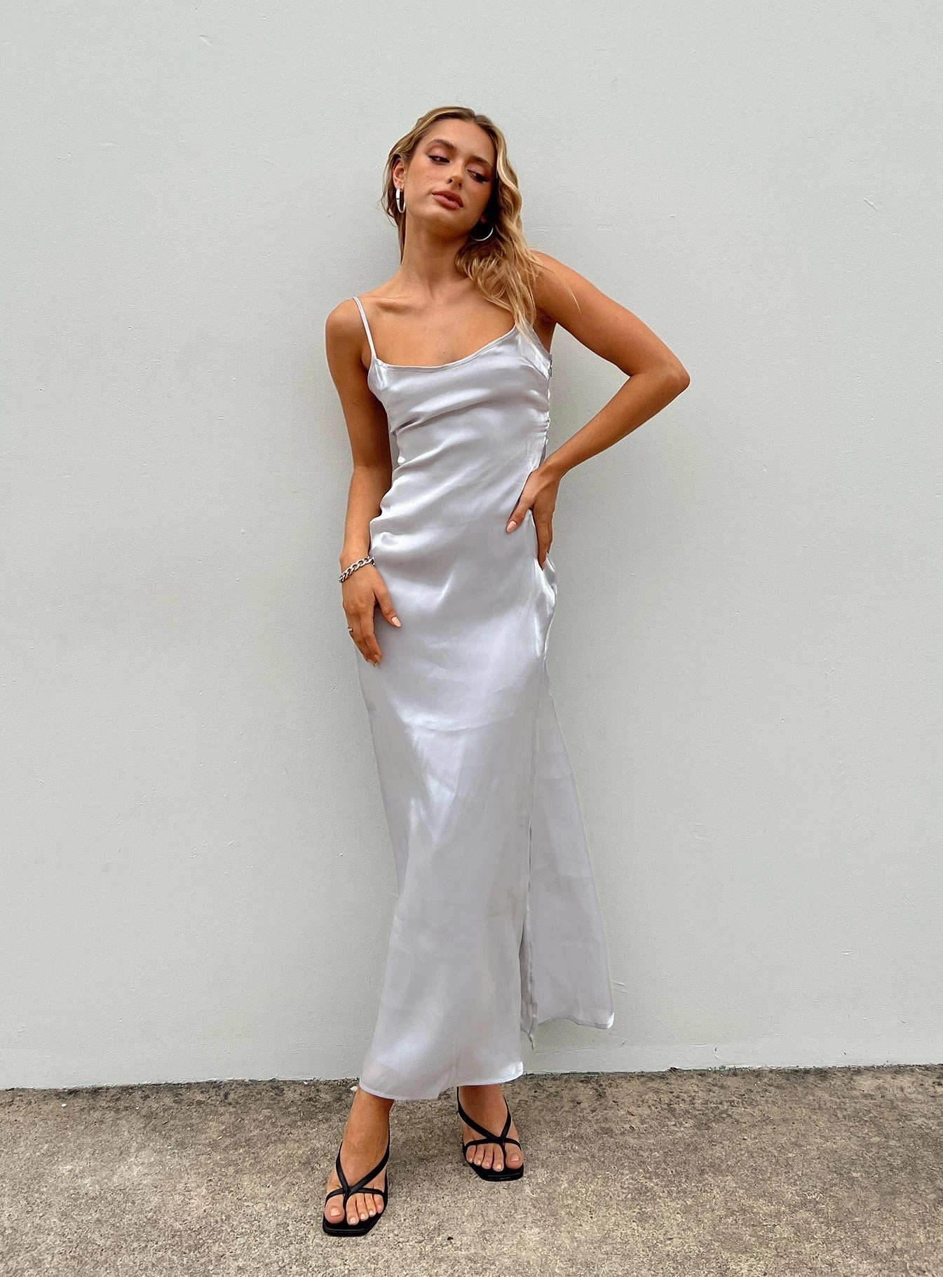 Beryl Maxi Dress Silver Calm Drape