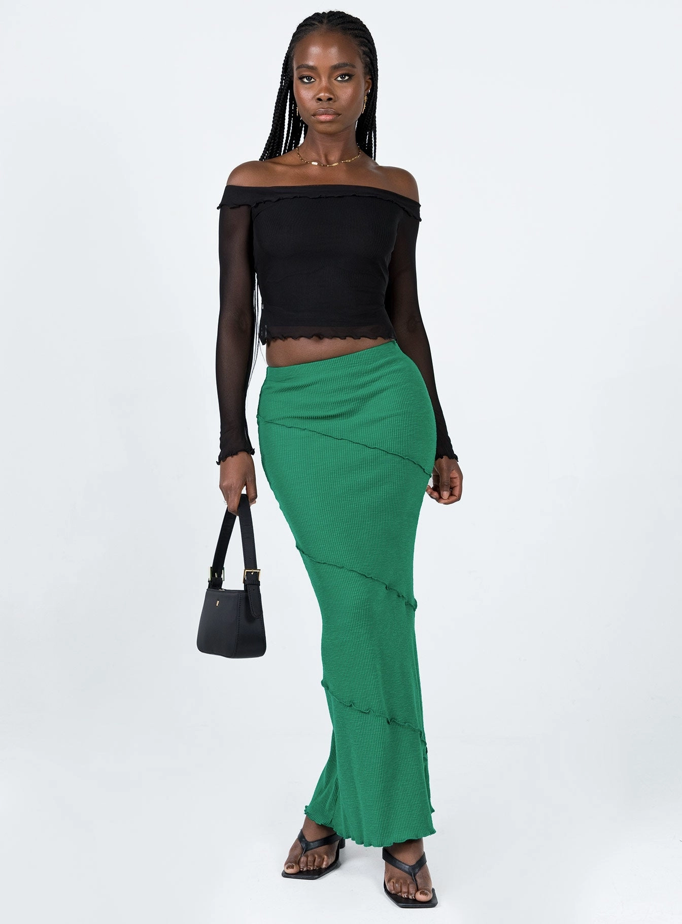 Oscar Maxi Skirt Dark Green investment piece