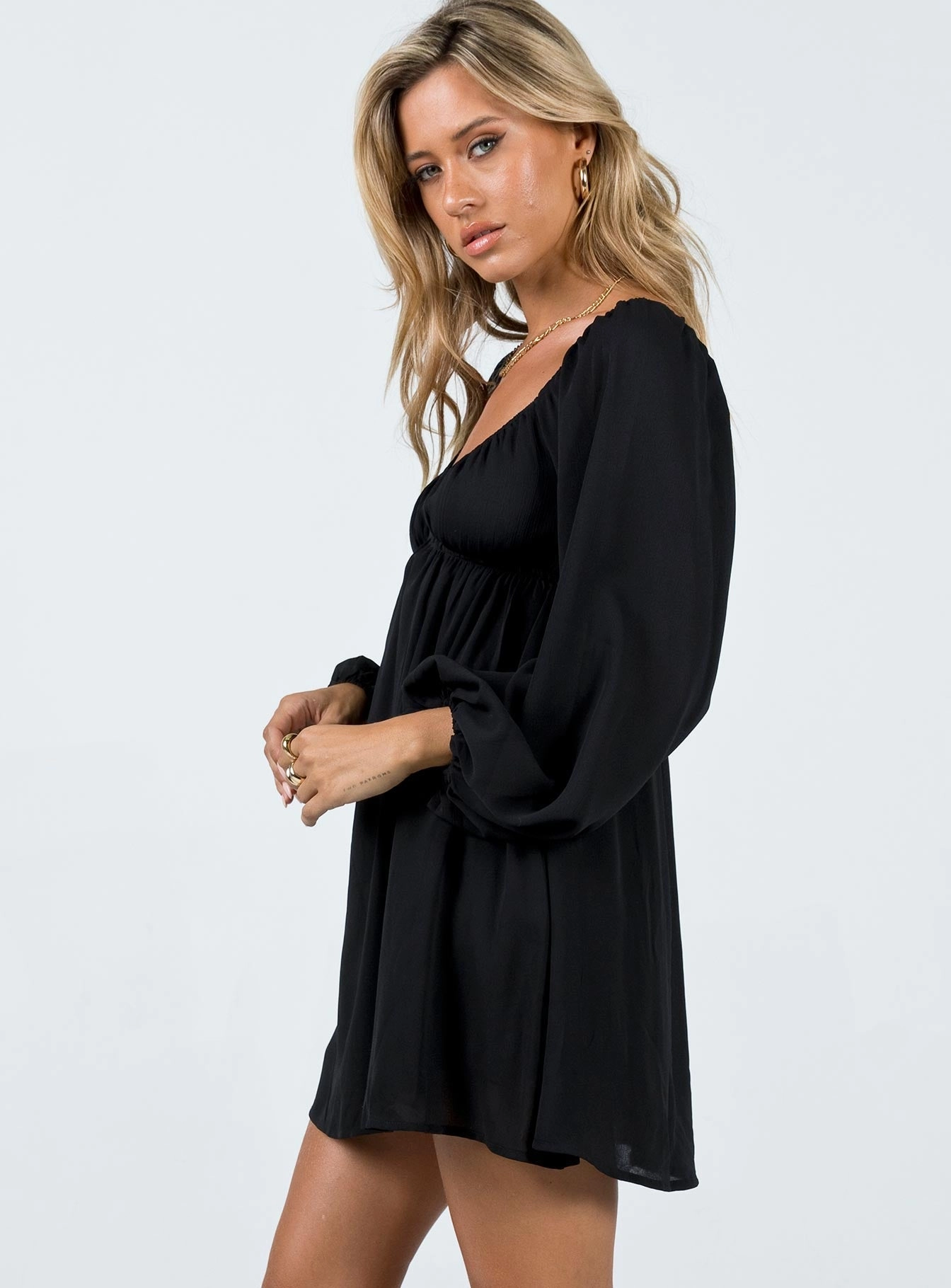 Bettie Mini Dress Black Casual-Look Flattering Lines