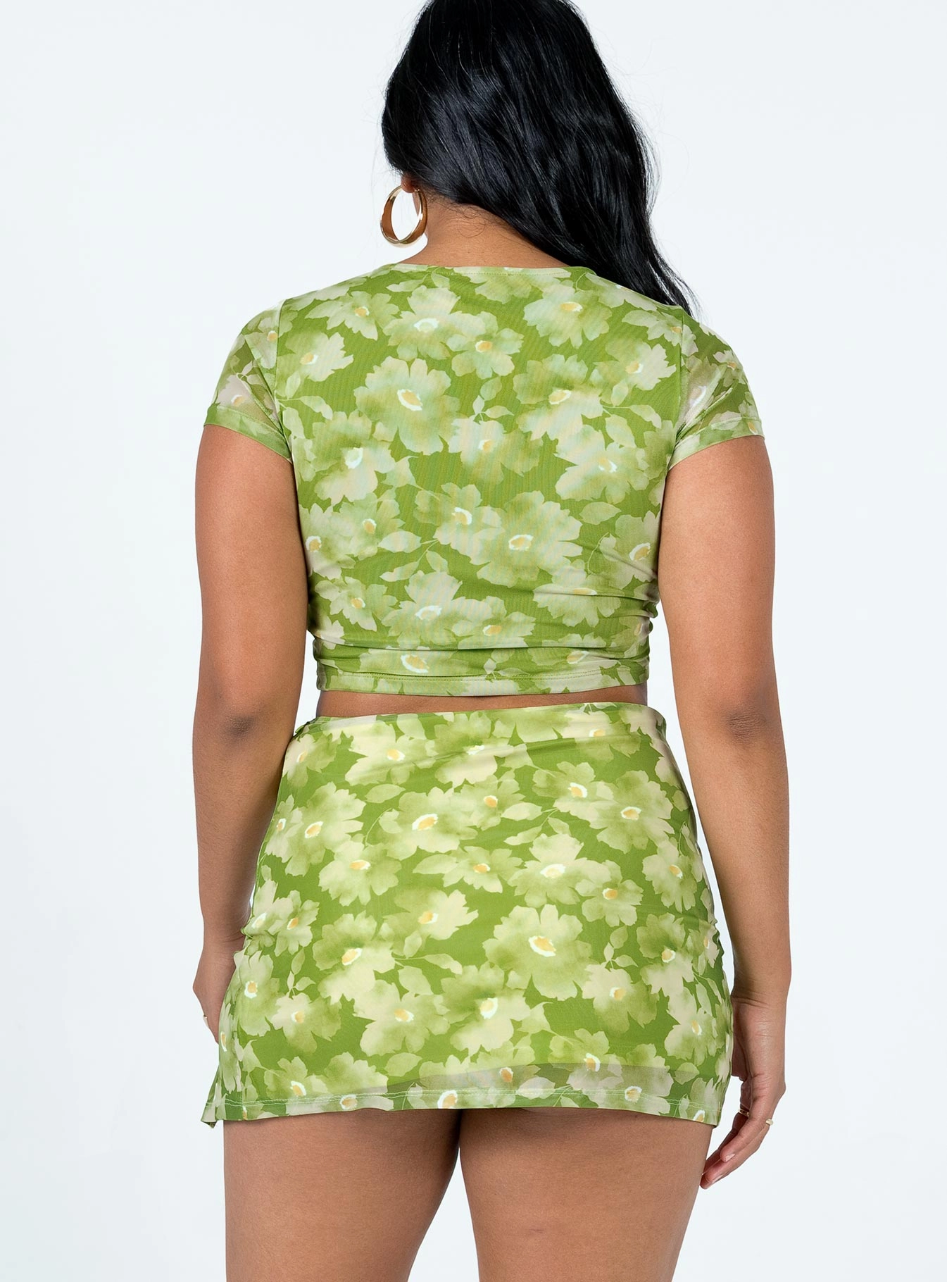 natural fiber Family Celebration Piama Mini Skirt Green