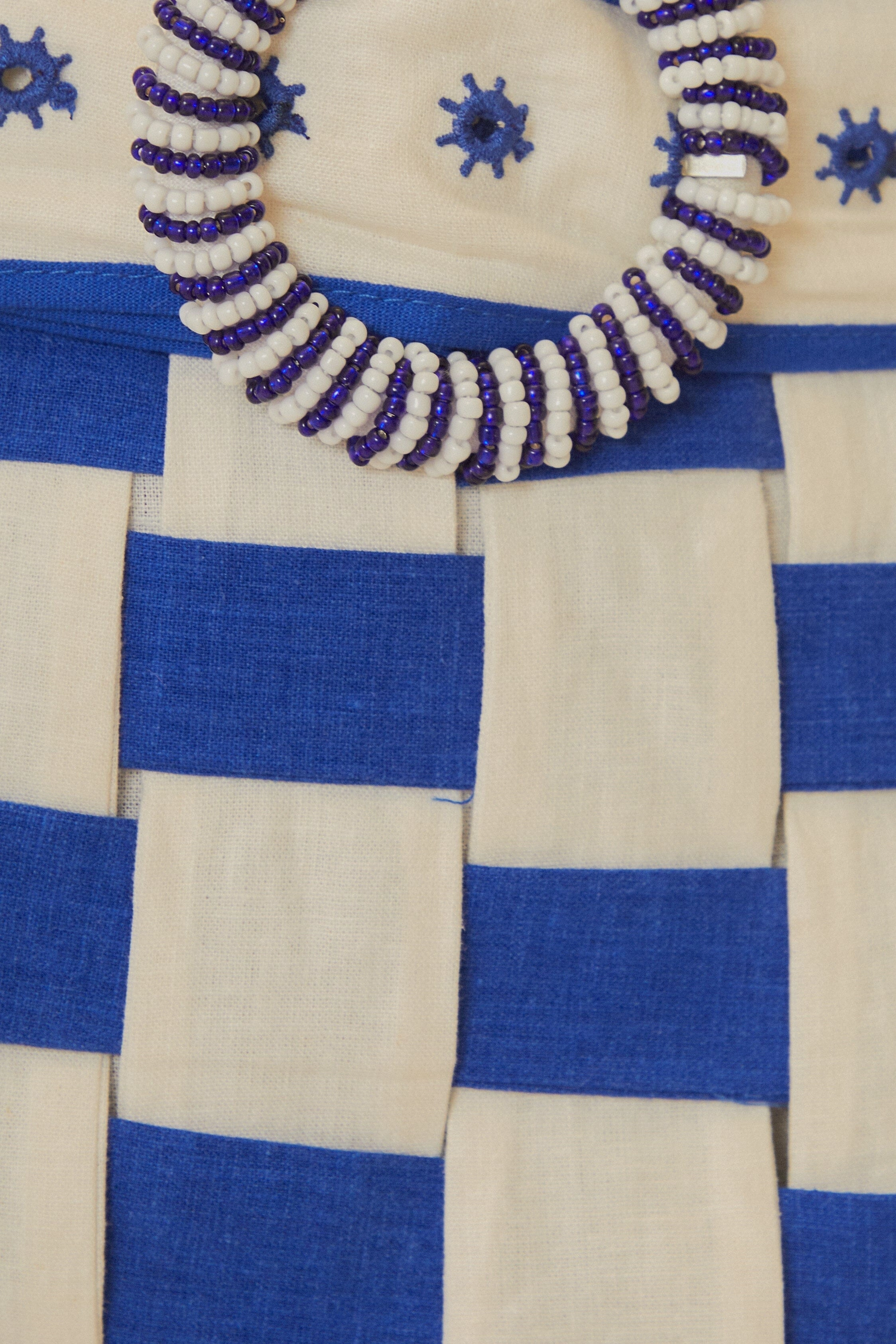 Bicolor Interweaving Euroflax? Premium Linen Mini Skirt Playful Vibe Hand Painted