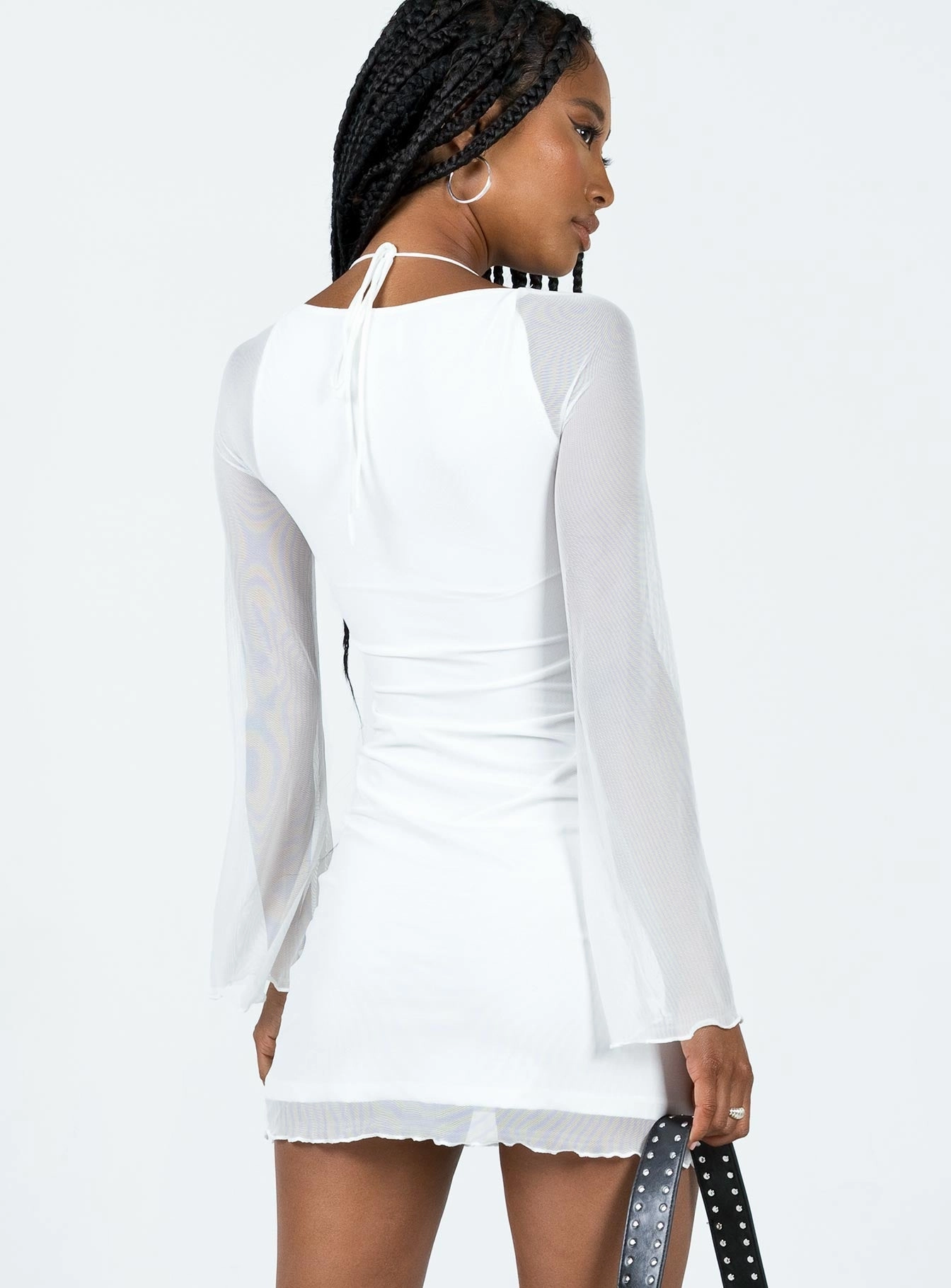Bilbao Long Sleeve Mini Dress White Texture Mood urban vibe