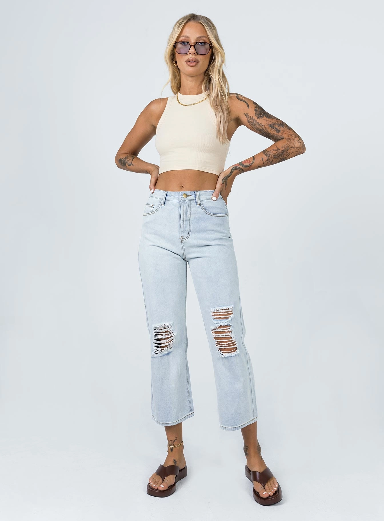 Billed Ripped Jean Light Wash Denim Style Appropriate Responsible Denim Production