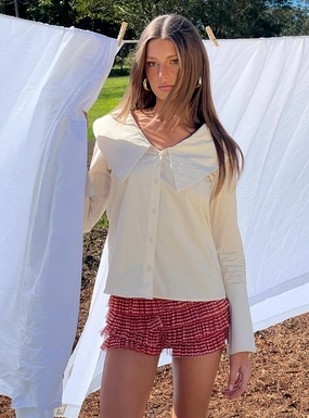 Sleek Design Biscotti Low Rise Bloomer Shorts Red Gingham