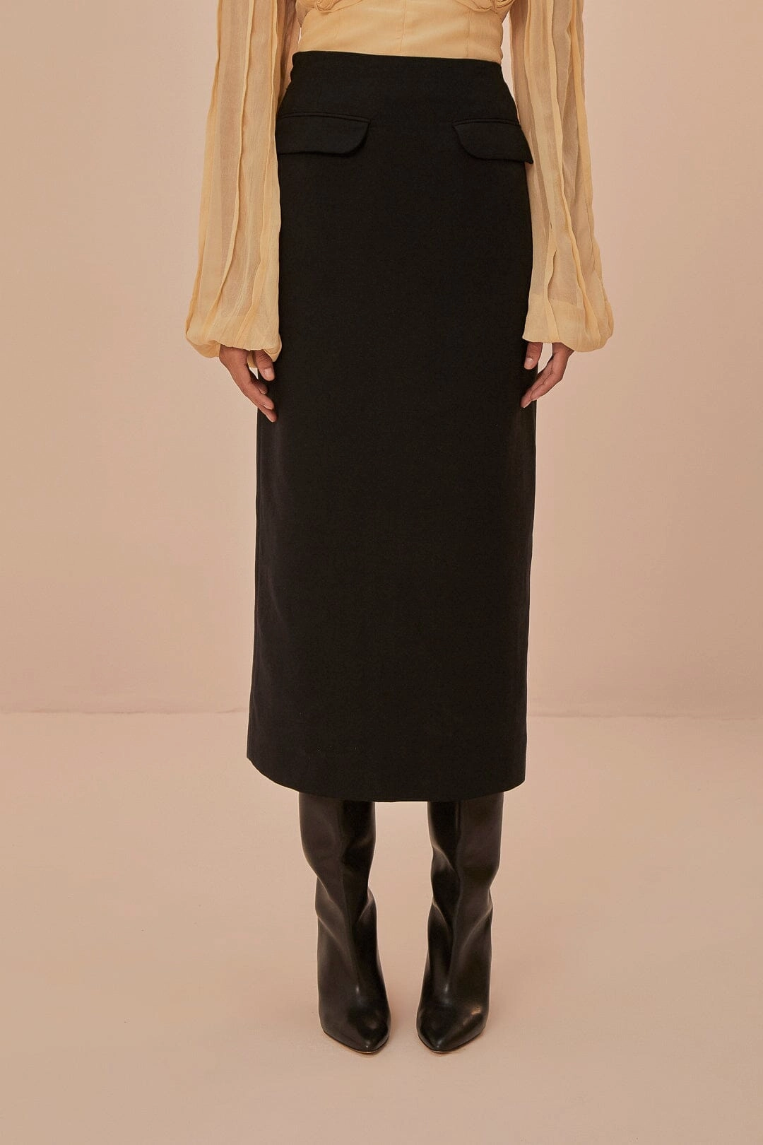 Black Midi Skirt Classic Fit