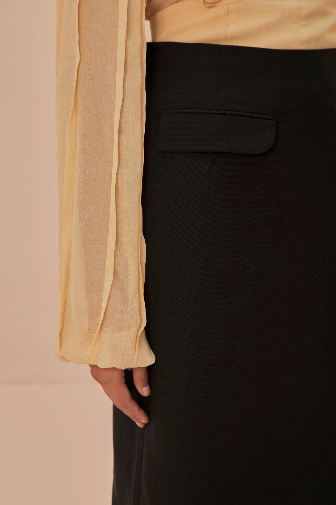 Sustainable Black Midi Skirt