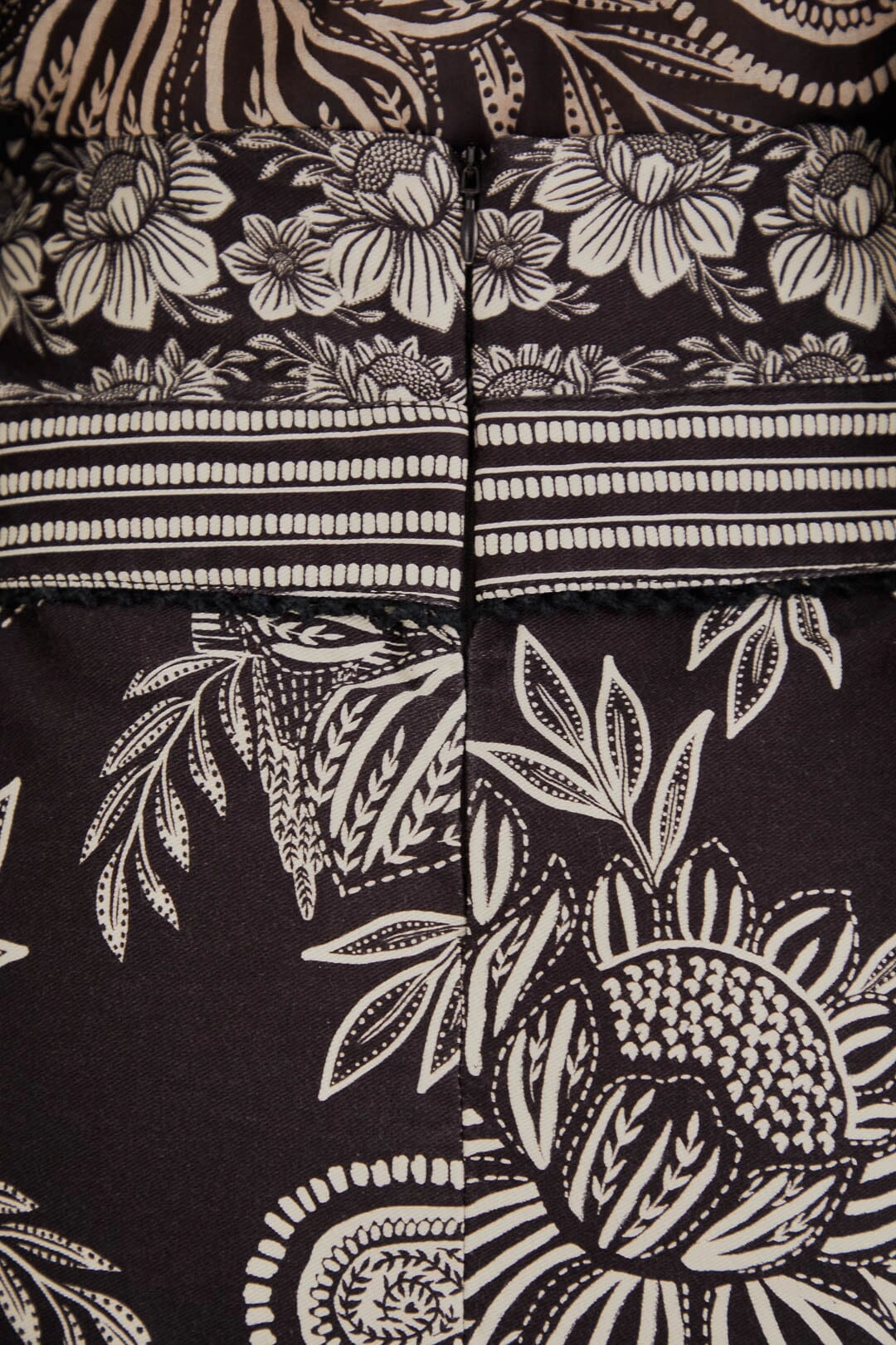 Black Paisley Bloom Mini Skirt Laidback Feel