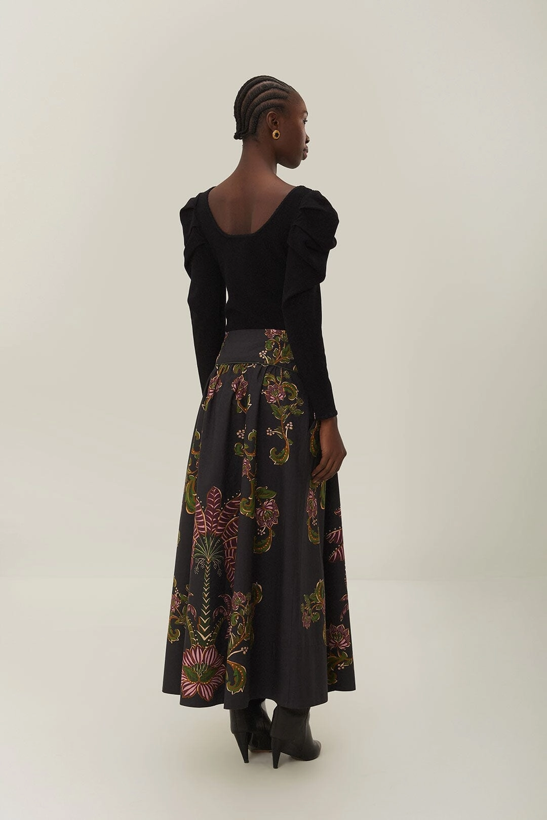 Black Ravenala Midi Skirt Daily Favorite Bold Edge