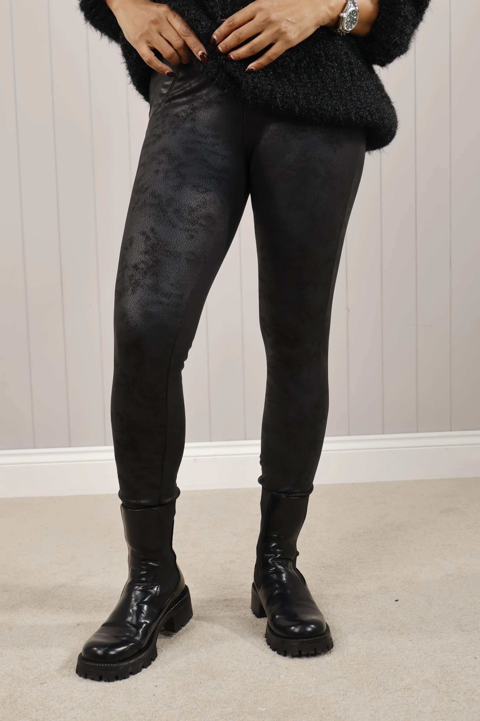 Black Selena Snakeprint Treggings Comfy Fit Unisex style
