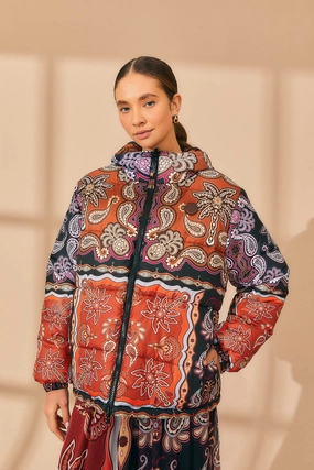 Weekend Ready Non Restrictive Silhouette Black Sweet Mermaids Reversible Puffer Jacket