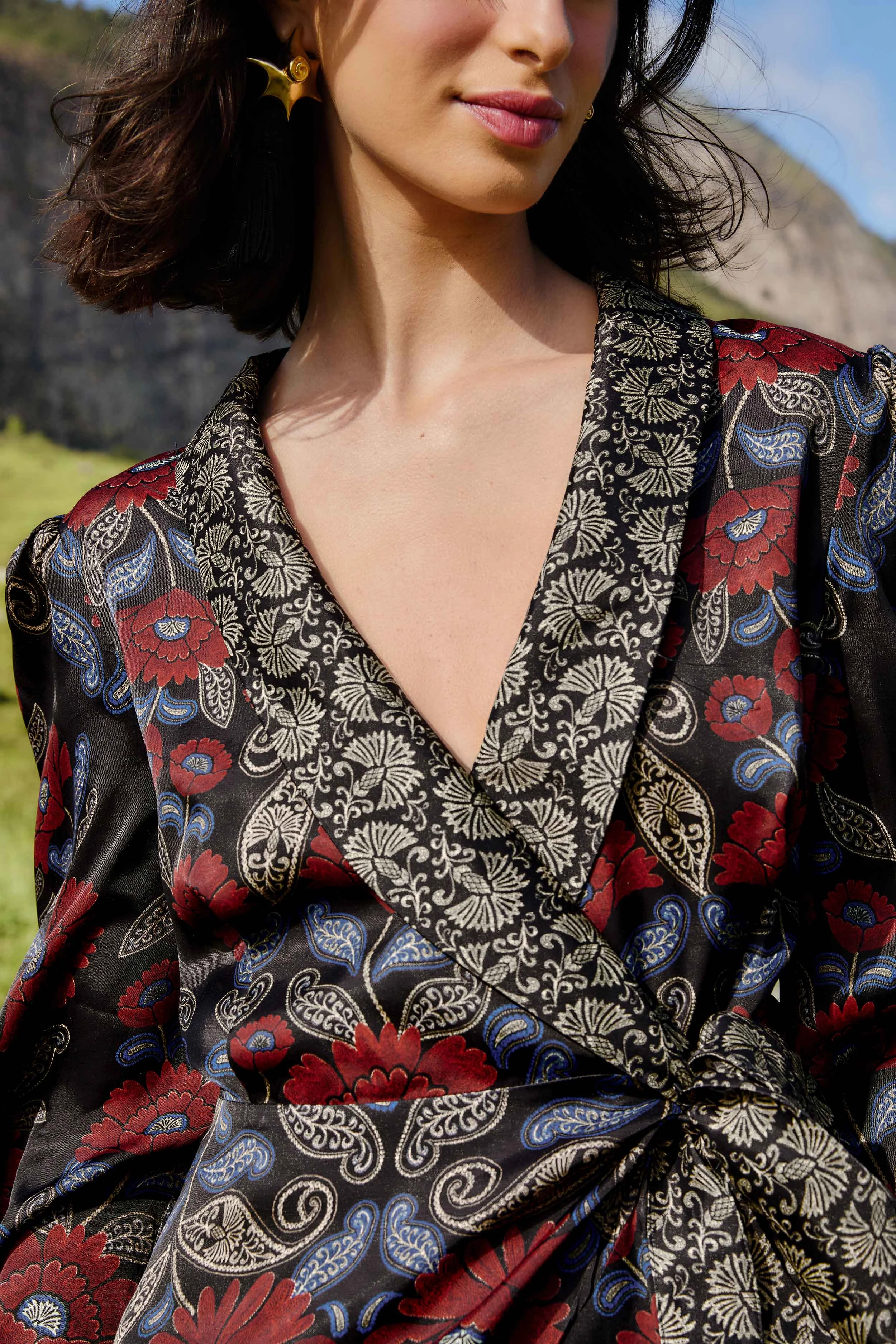Chilly Comfort Wear Soft Neutral Black Valentina Wrap Lenzing? Ecovero? Viscose Mini Dress Smart Outfits