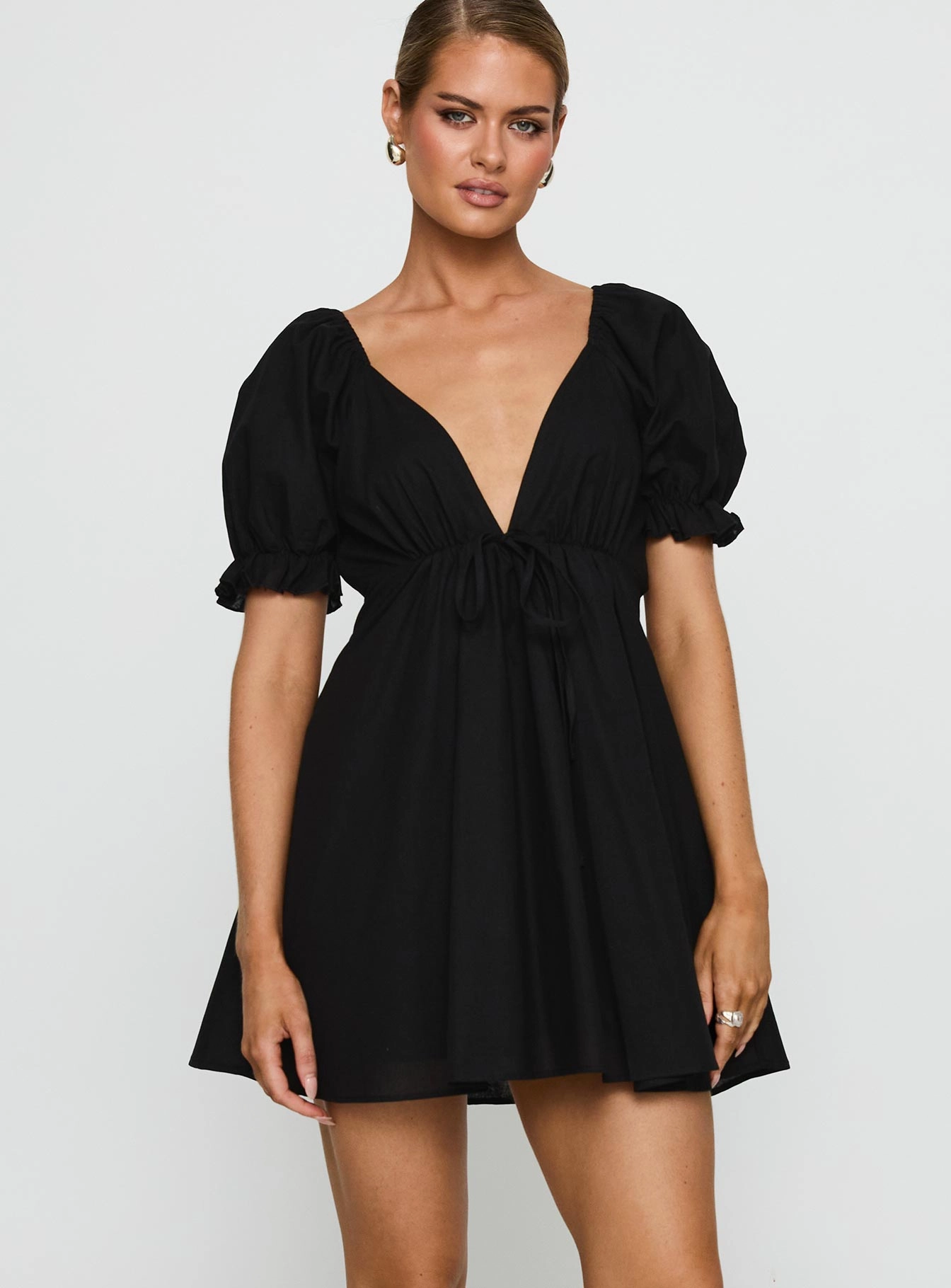 Blissful Mini Dress Black Airy Fabric
