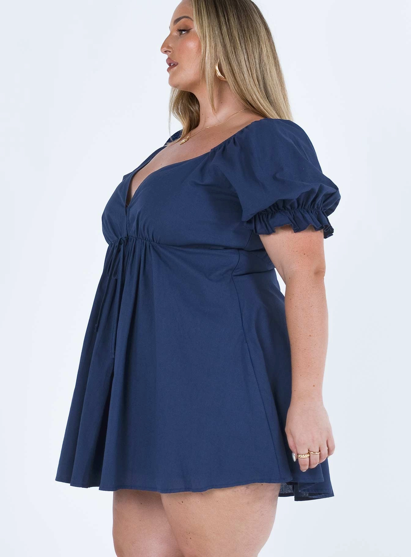 Blissful Mini Dress Navy Curve Art Soul Confident Touch