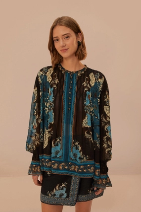 Street Style Blossom Tapestry Skirt