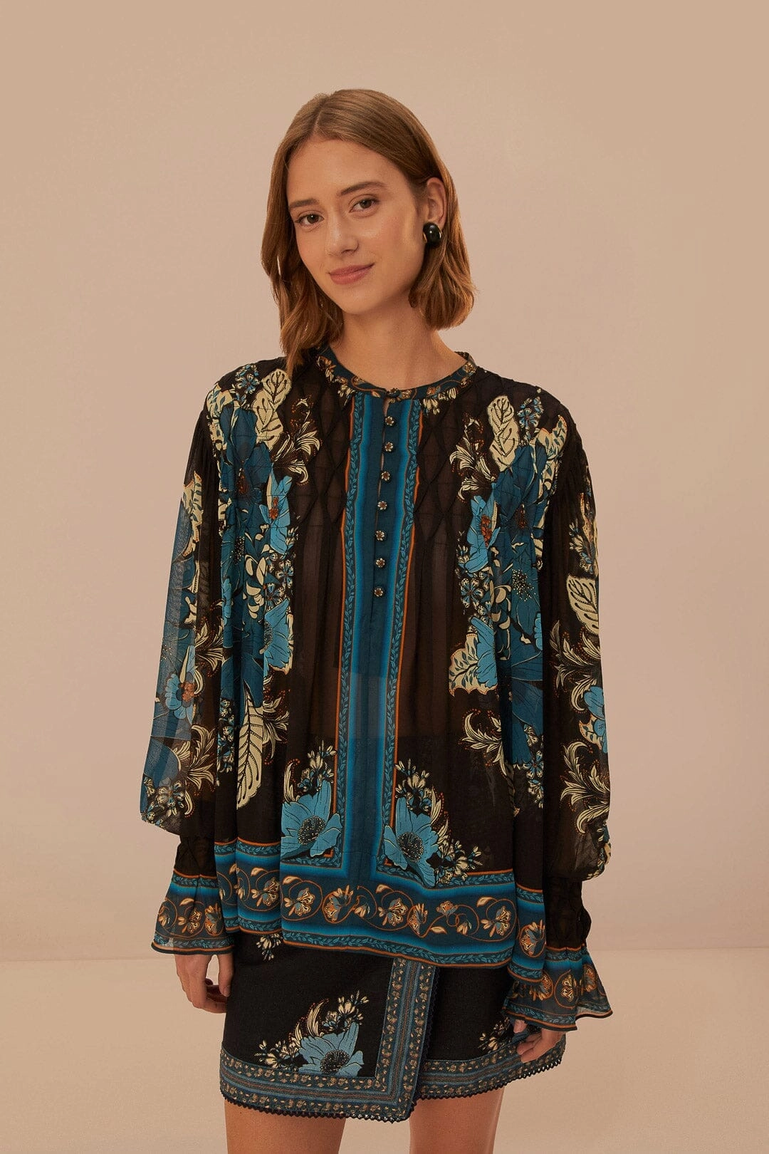 Blossom Tapestry Skirt Vibrant Flow Simple Fashion
