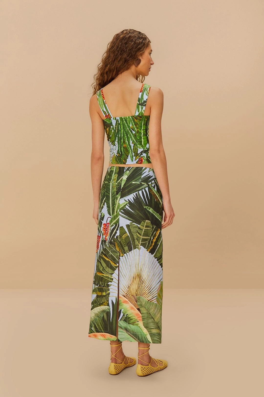 Travel Ready Blue Amazonia Forest Euroflax? Premium Linen Maxi Skirt