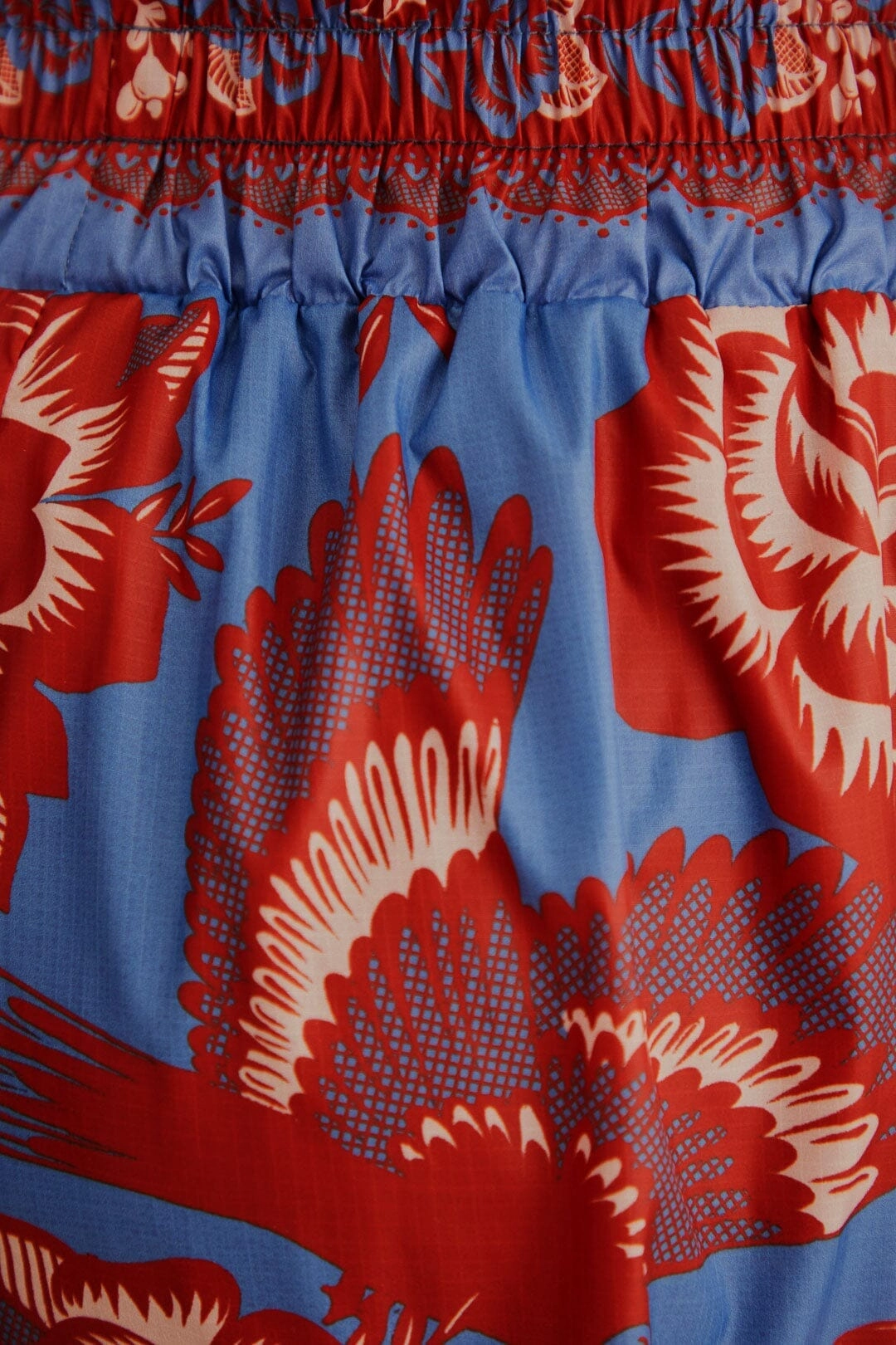 Comfort Stretch Fit Blue Lace Garden Nylon Shorts