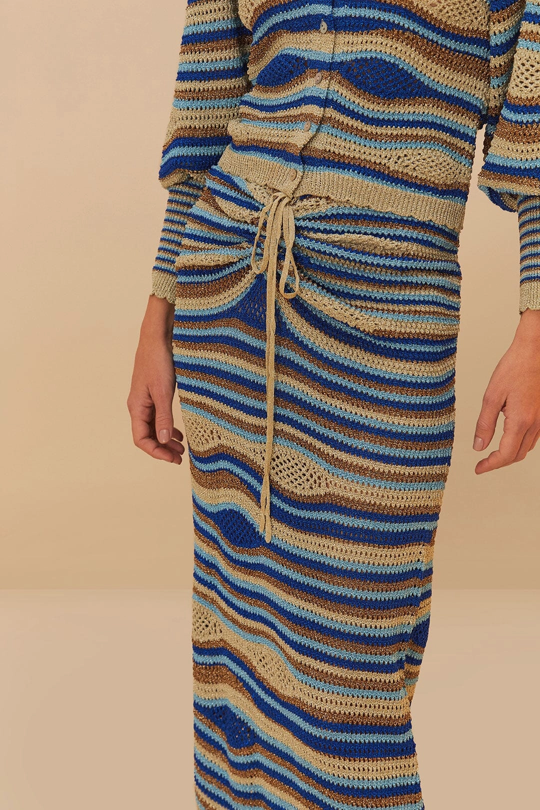 Blue Mixed Waves Knit Skirt Mood Outfit