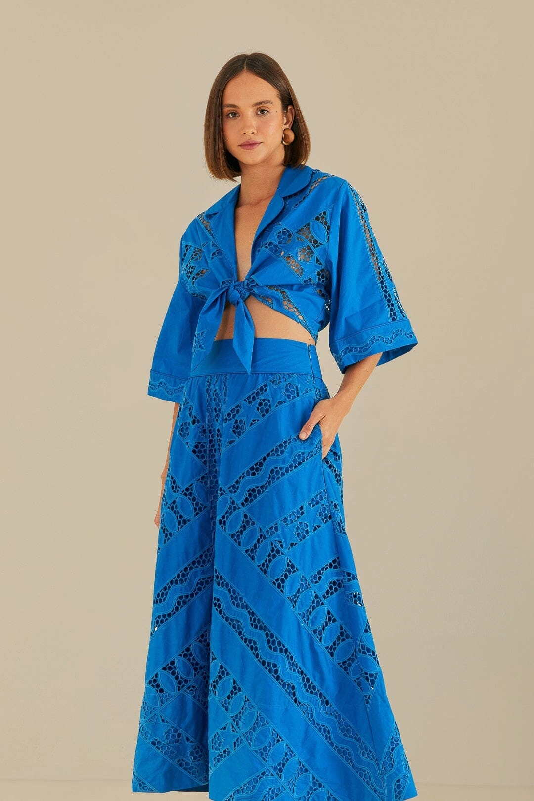 Blue Striped Richelieu Midi Skirt Soft Finish