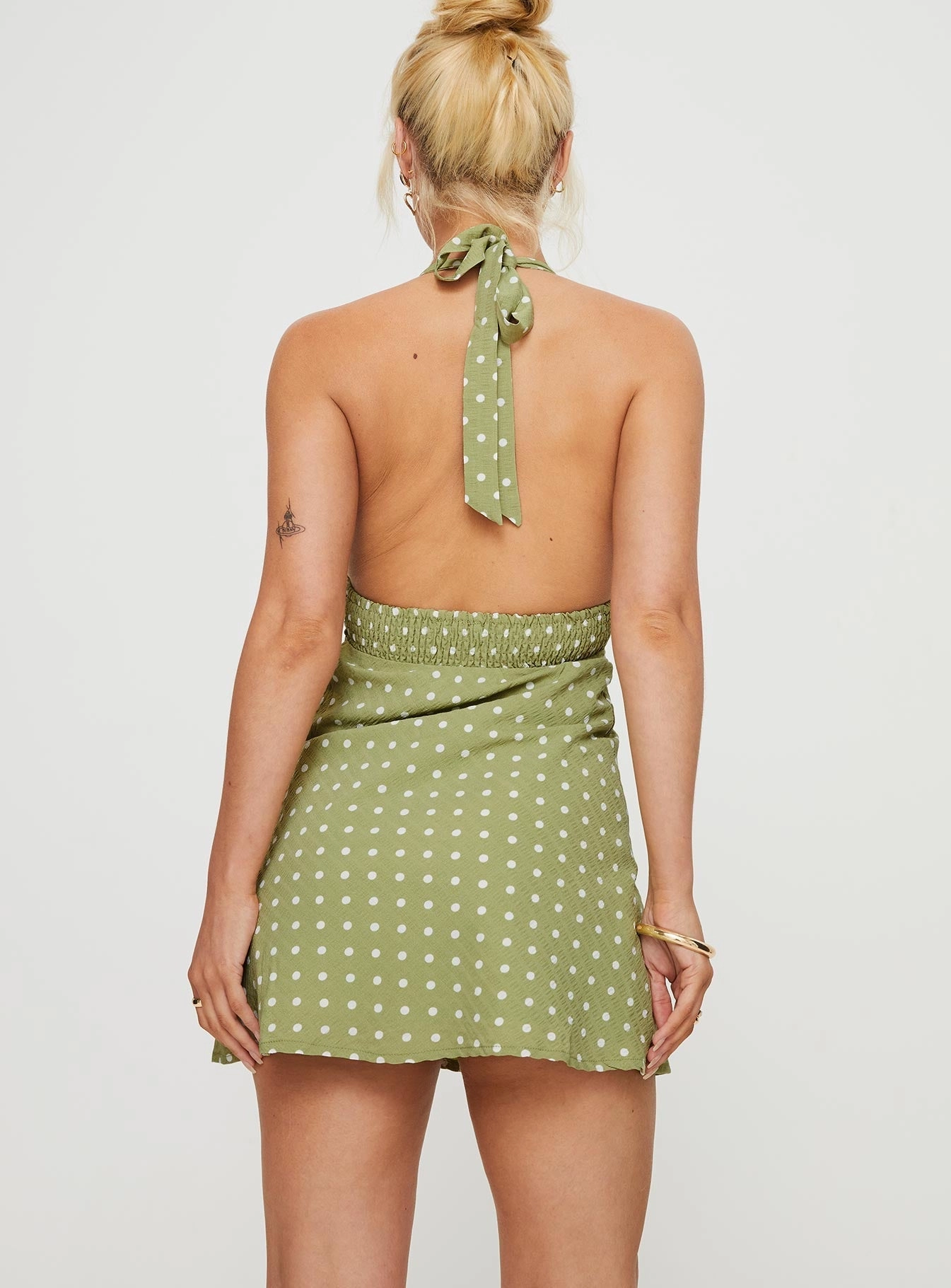 Kopra Halter Mini Dress Green Chic Direction