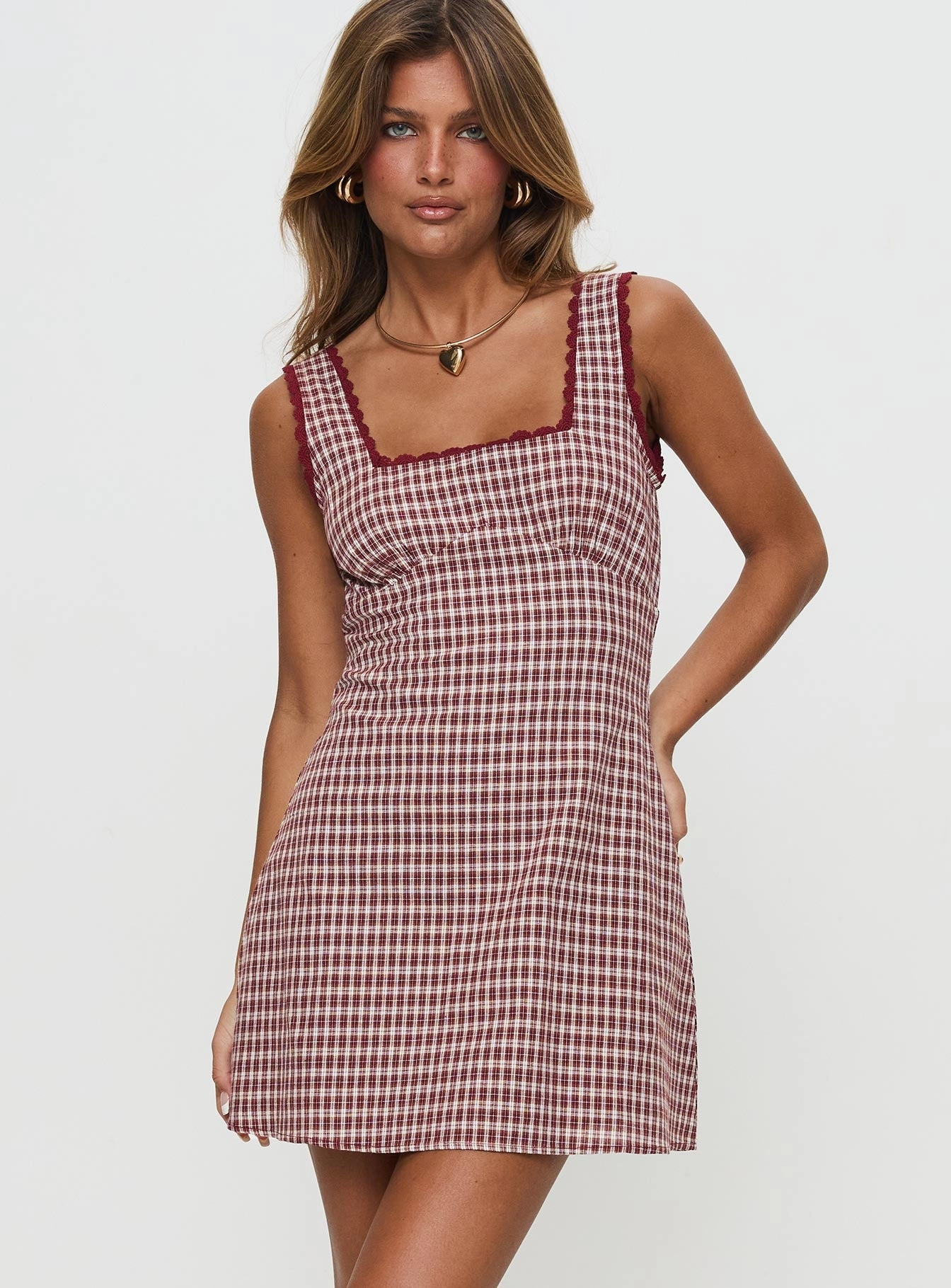 Dasha Mini Dress Red Check Office Classic