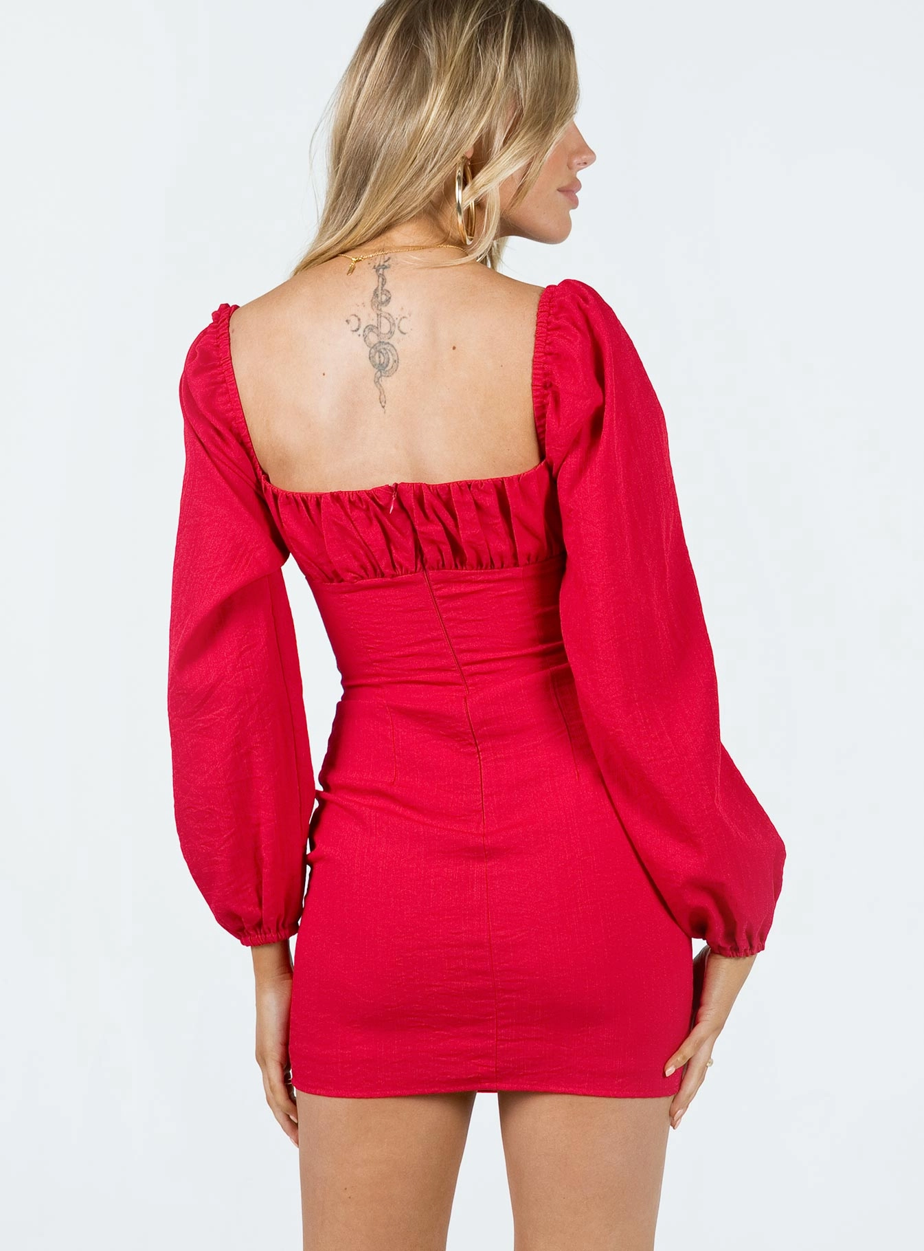 Vilma Long Sleeve Mini Dress Red Relax Motion