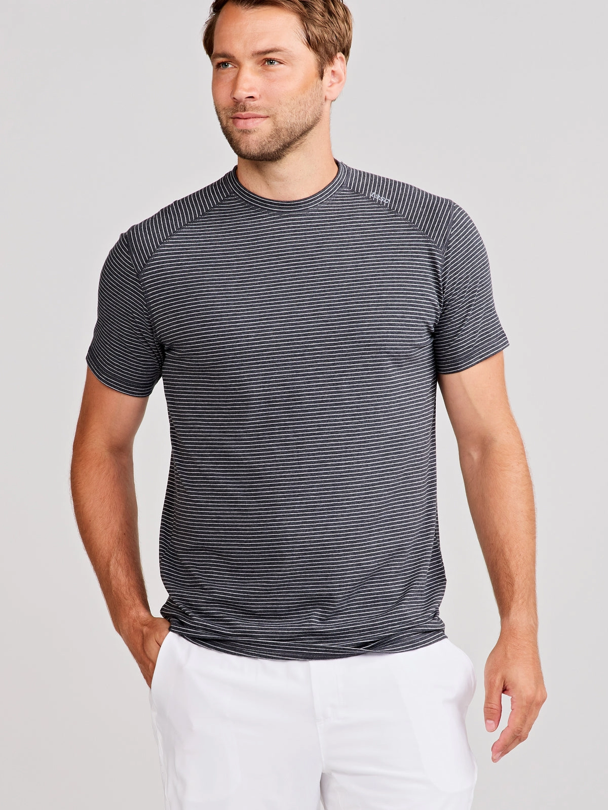 Trendy Vibe MinimalistStitching Carrollton Fitness T-Shirt - Mini Stripe