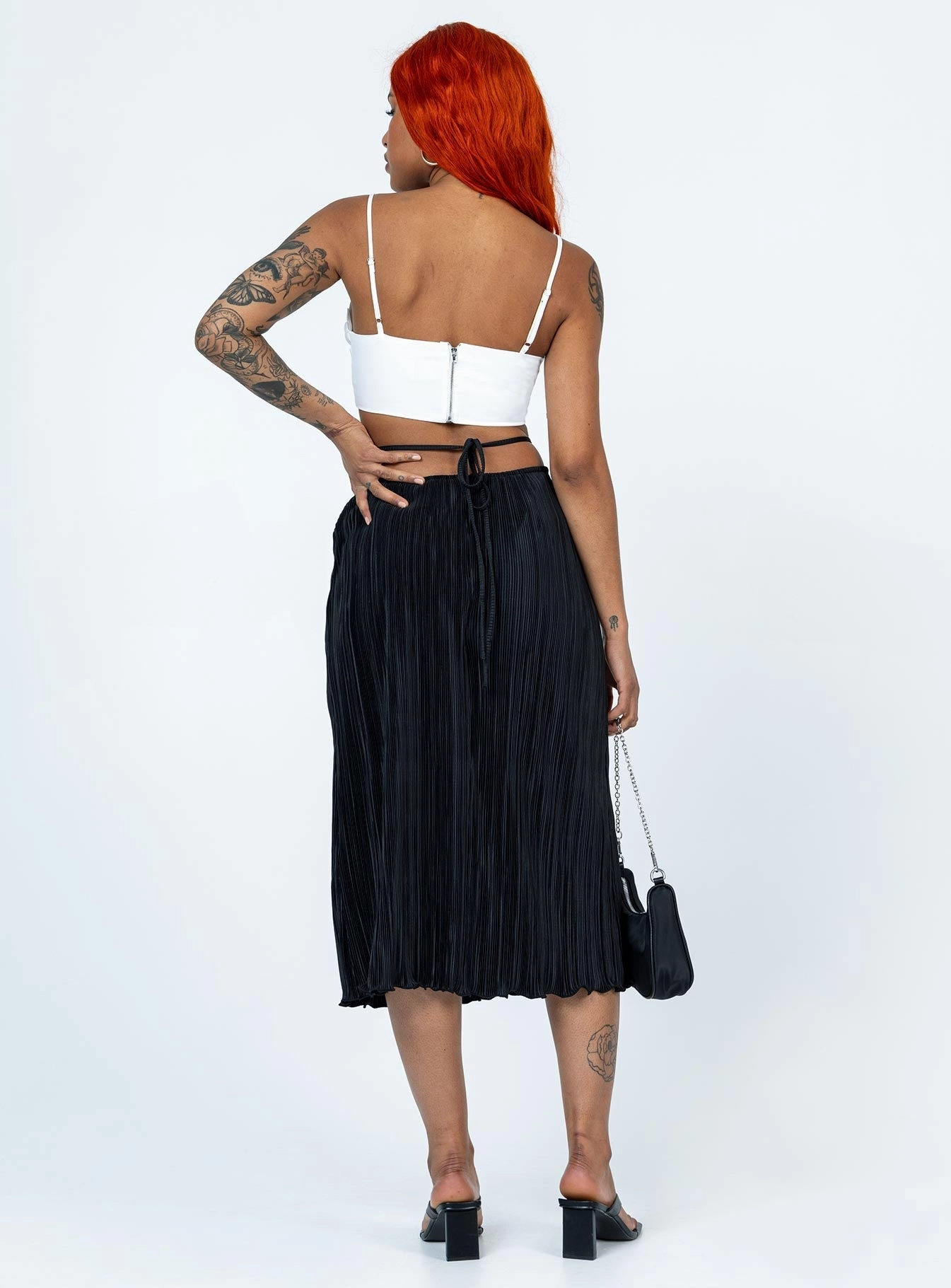 Hypoallergenic fabric Lightwear Look Blanca Midi Skirt Black