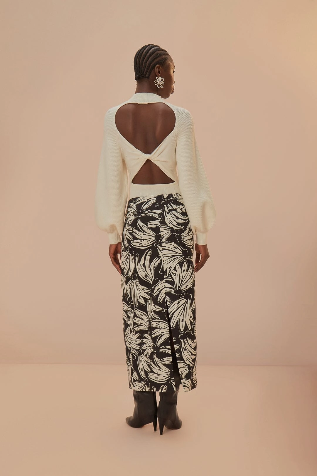 Black Bossa Banana Low Waisted Maxi Skirt Style Layering