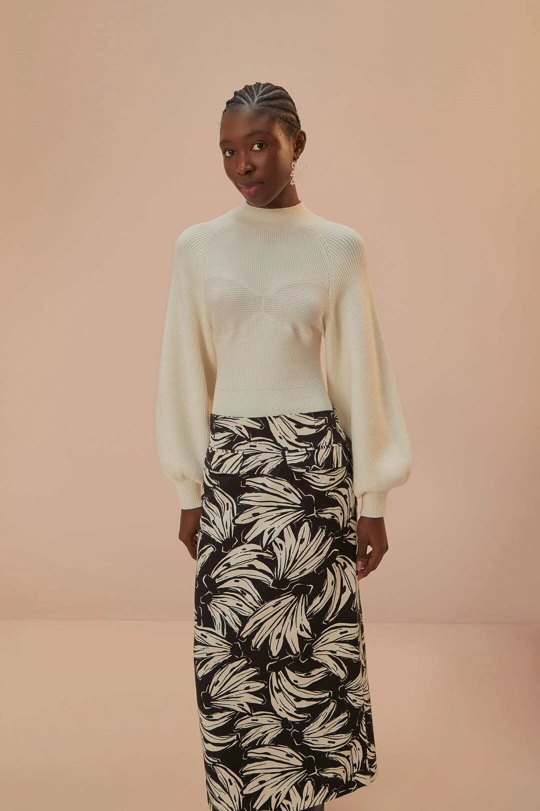 Vibrant Flow Minimal Vibe Black Bossa Banana Low Waisted Maxi Skirt