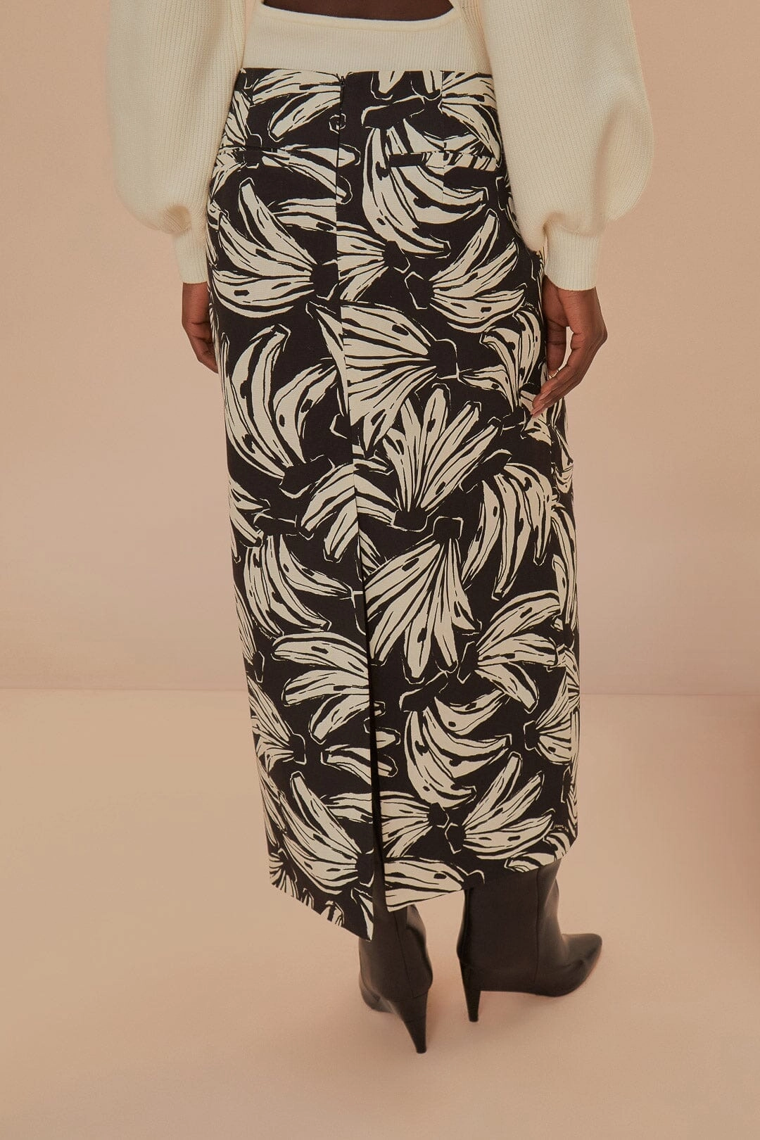 Layered Look Black Bossa Banana Low Waisted Maxi Skirt