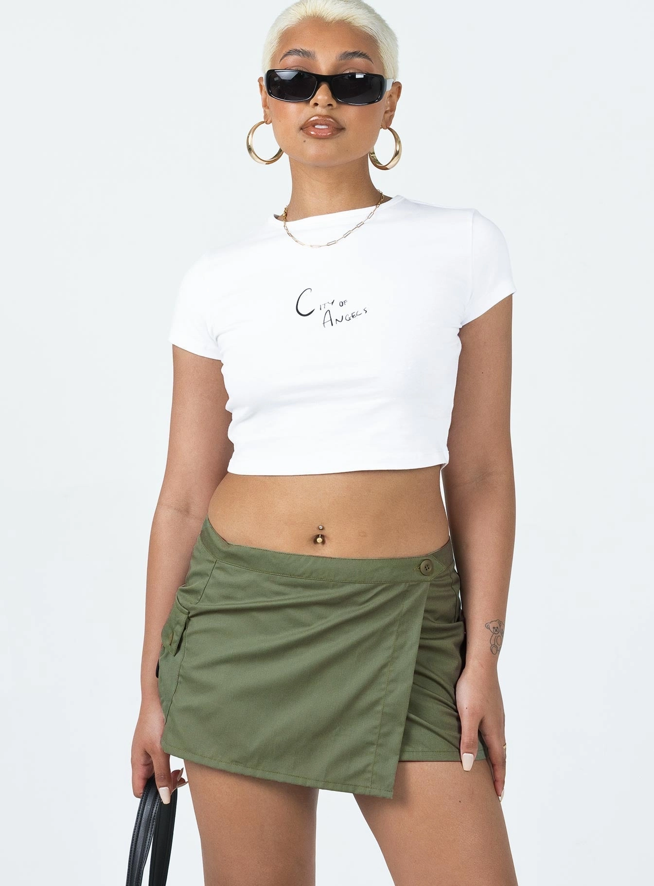 Motel Zephyr Skirt Olive Semi Sheer Everyday Line