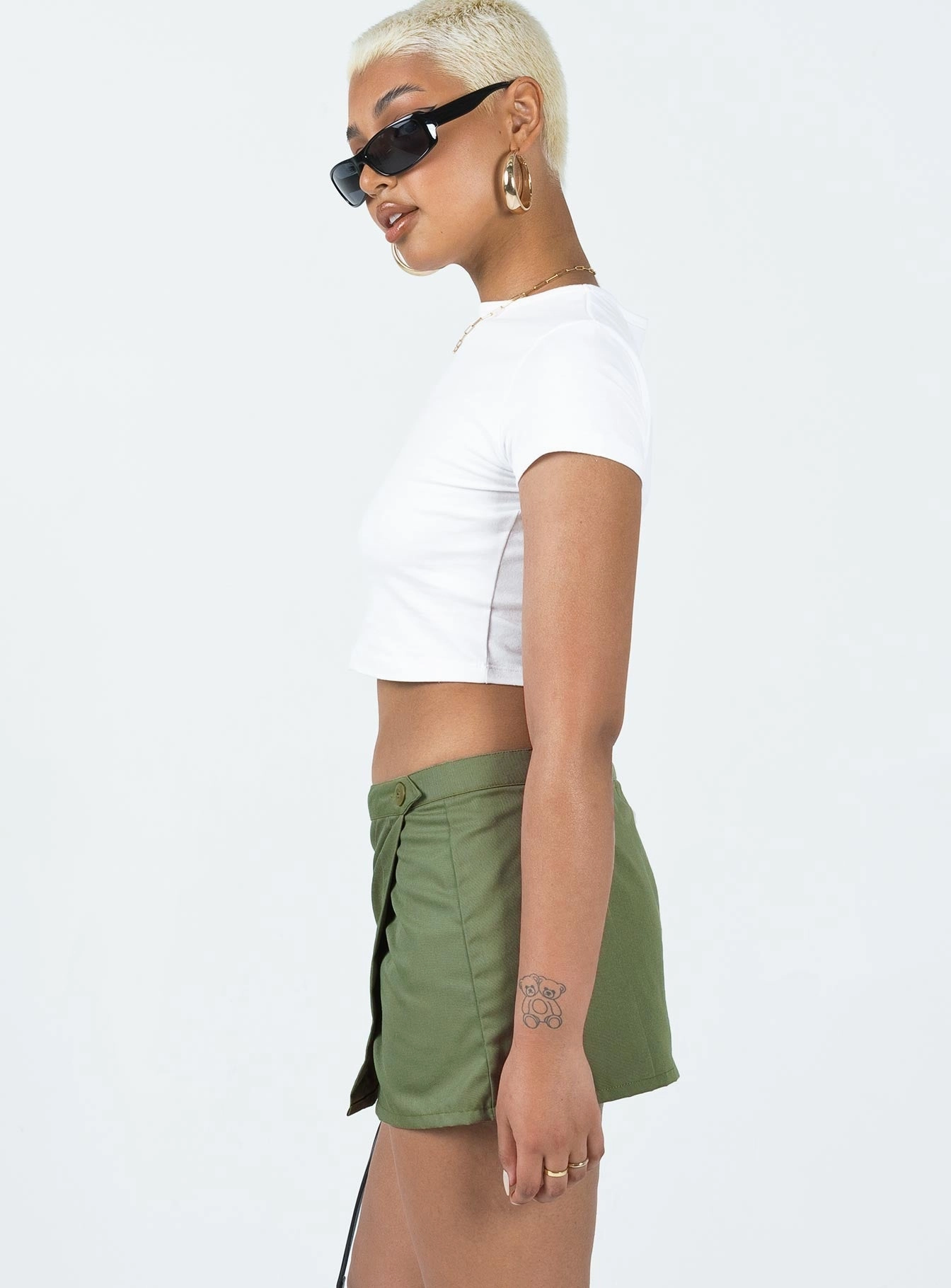 Motel Zephyr Skirt Olive Weekend Ready Layered Hem