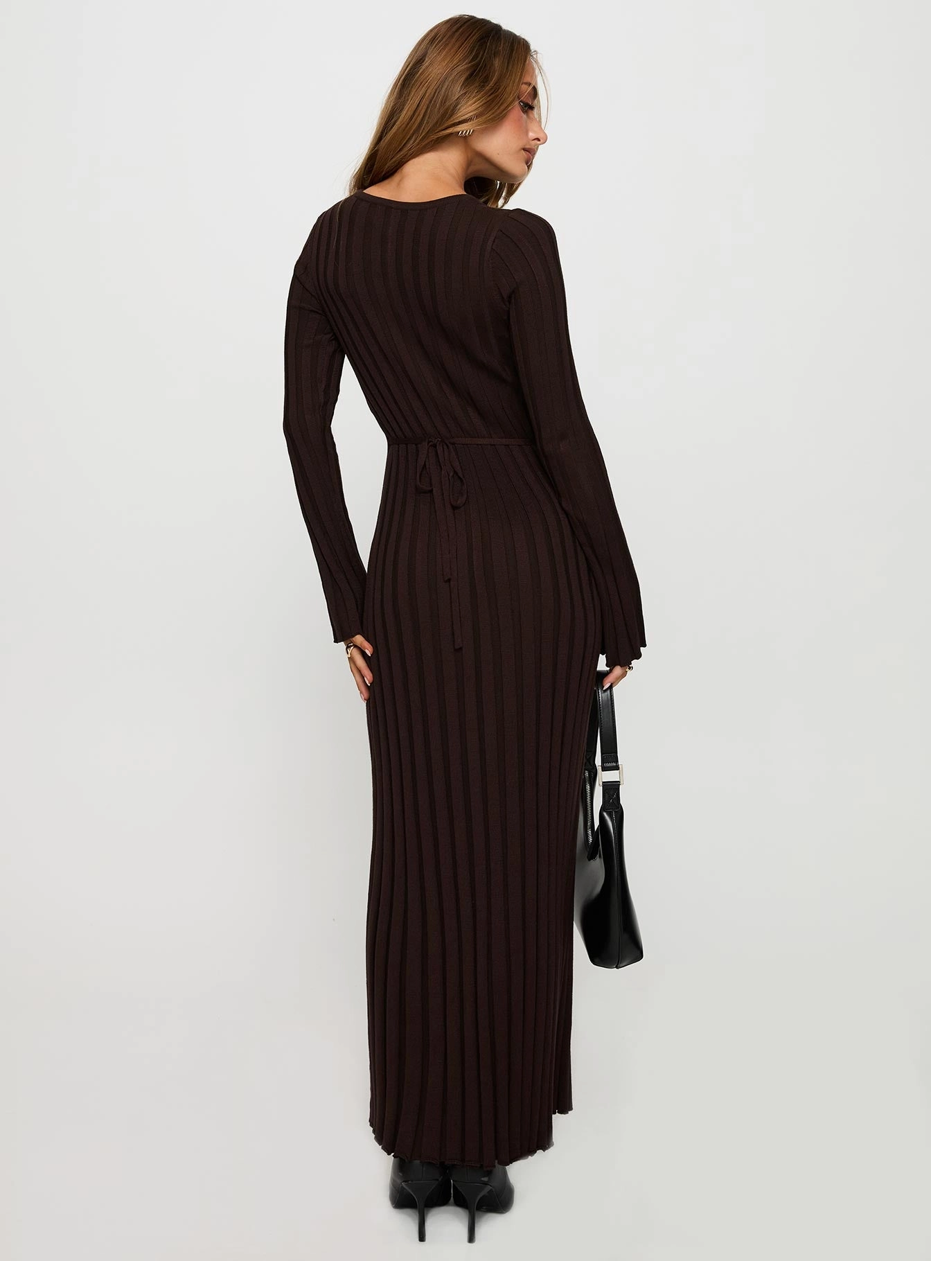 Vespa Long Sleeve Maxi Dress Brown Summer-Season