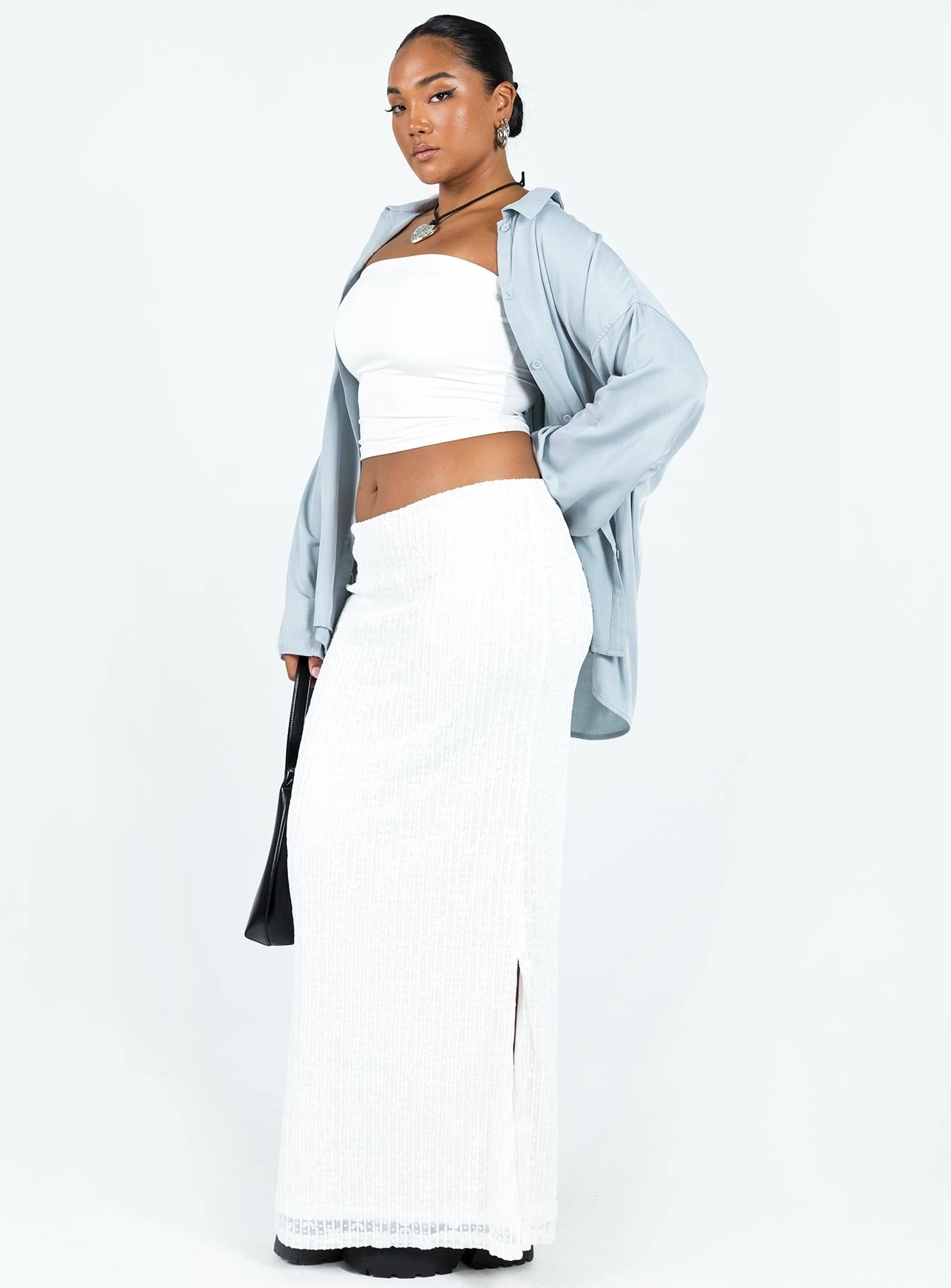 Berkshire Low Rise Maxi Skirt White Reimagined Classic
