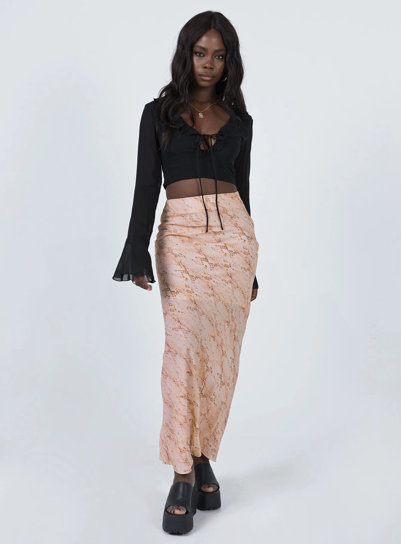 natural fiber Rayna Maxi Skirt Snake