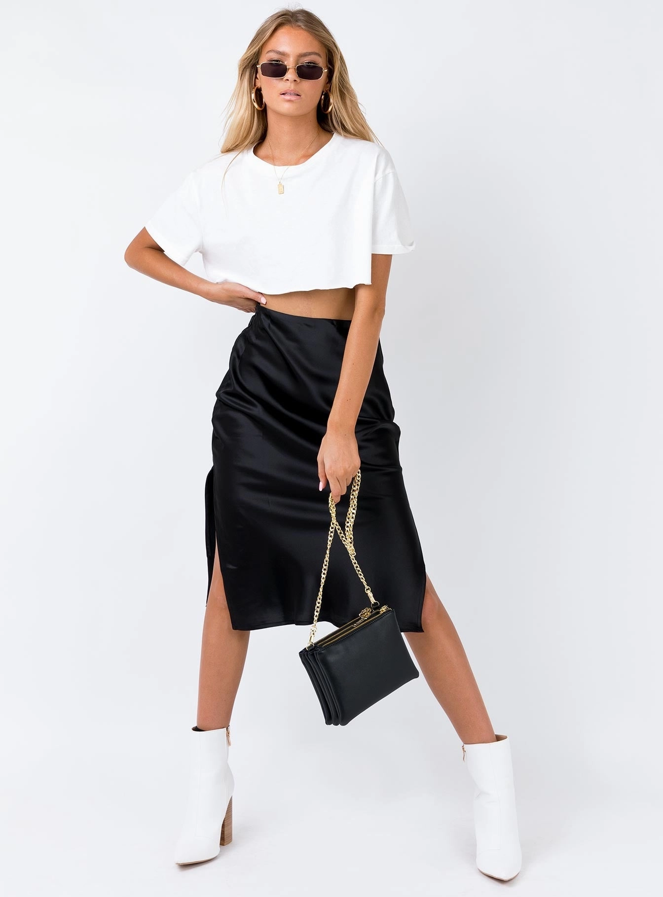 Cleo Lavoe Midi Skirt Black A line Neat Mood