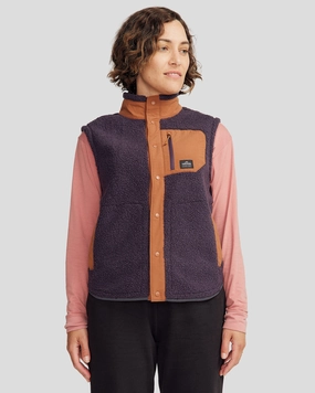 Women's Co-Z High Pile Vest - Orbit/Woodsy DoubleLayeredHem Classic Cut